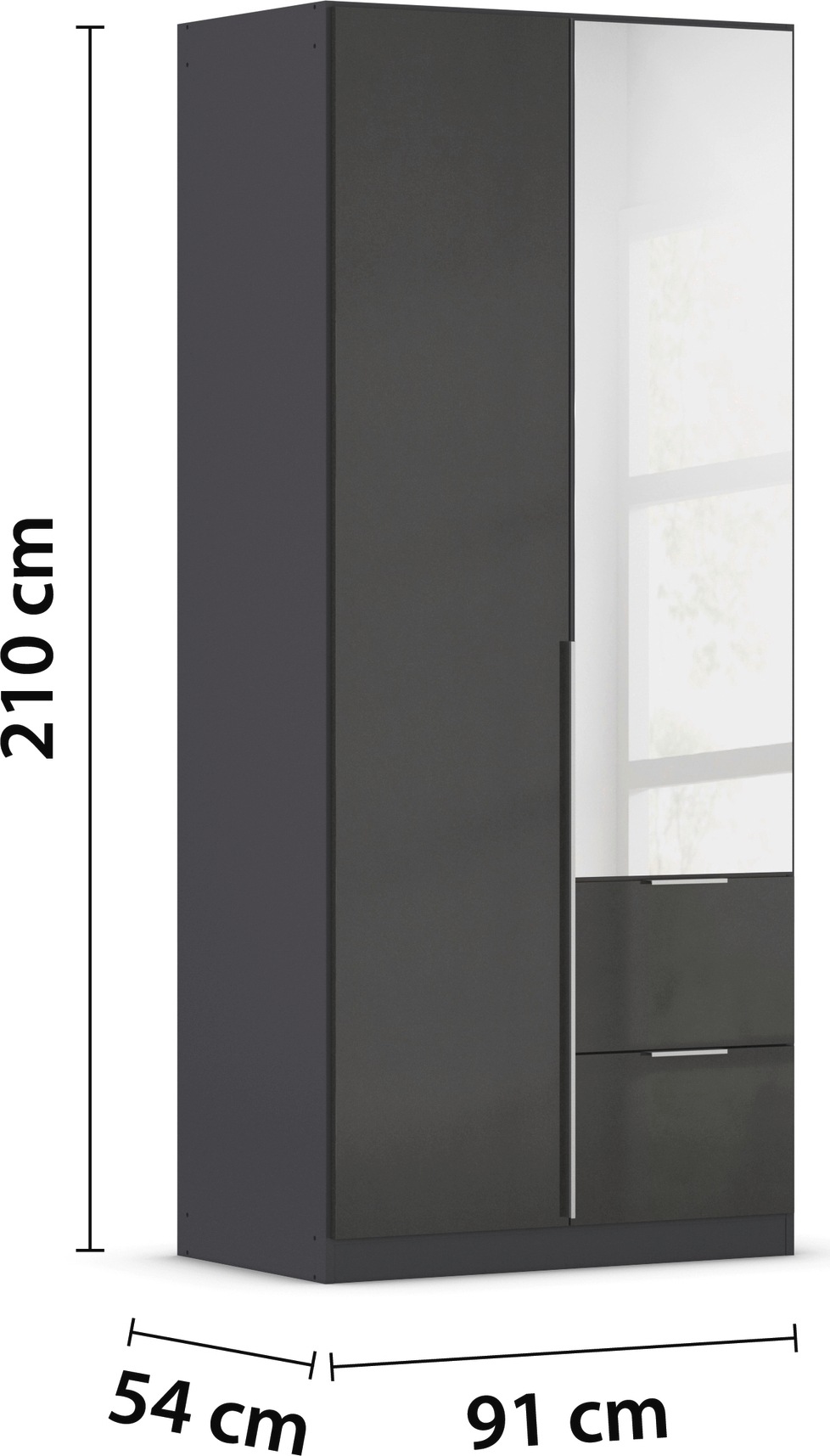 rauch Drehtürenschrank »Kleiderschrank Schrank Garderobe AGORDO mit Dekor- oder Hochglanzfront«, (in zwei Griff-Farben mit Dekor- oder Hochglanzfront), mit Außenschubkästen, in 6 Breiten und 2 Höhen MADE IN GERMANY