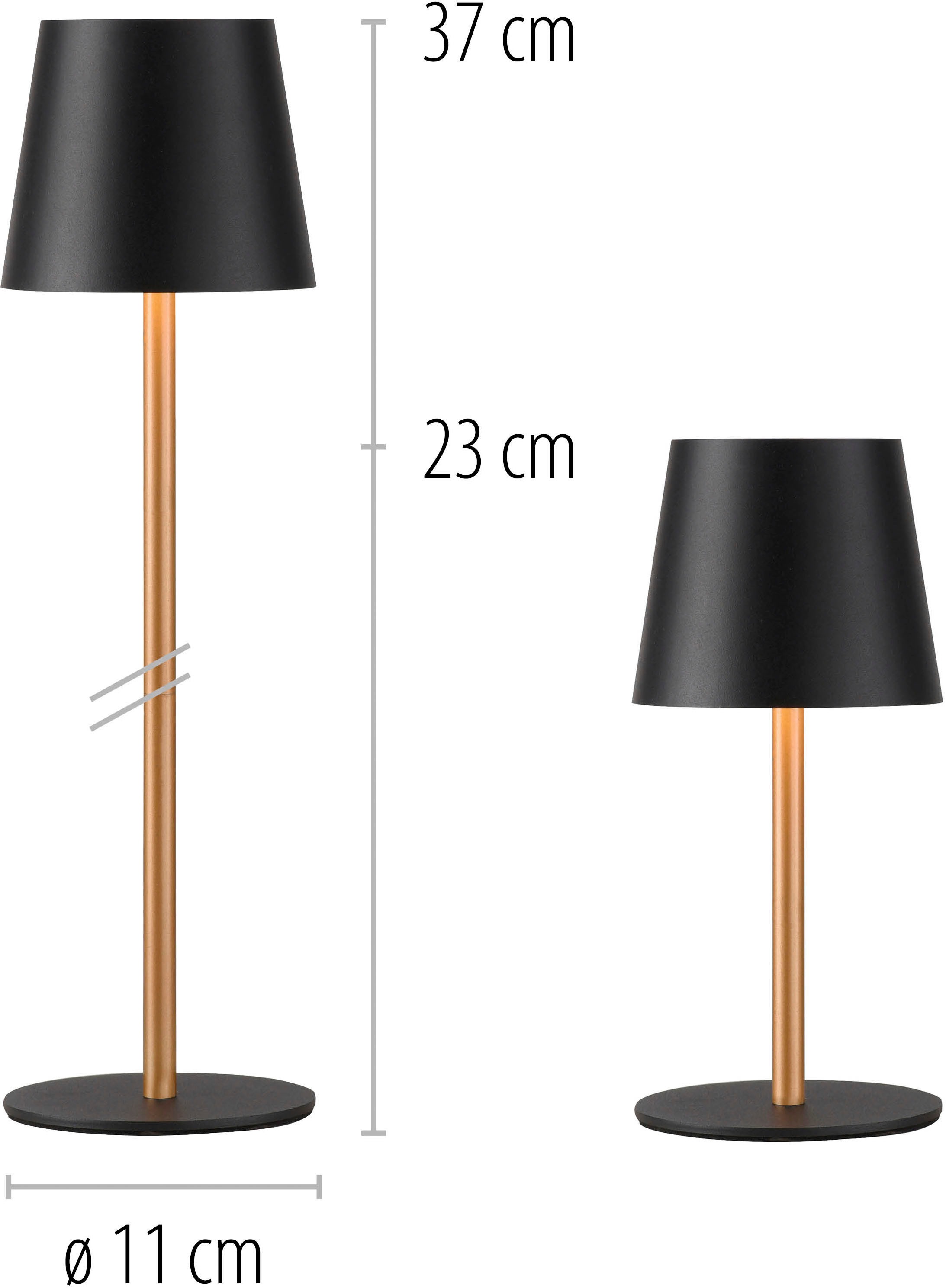 JUST LIGHT LED Tischleuchte »EURIA, 2er Set« LED-Board 2 Stk. Warmweiß LED Akku Tischlampe