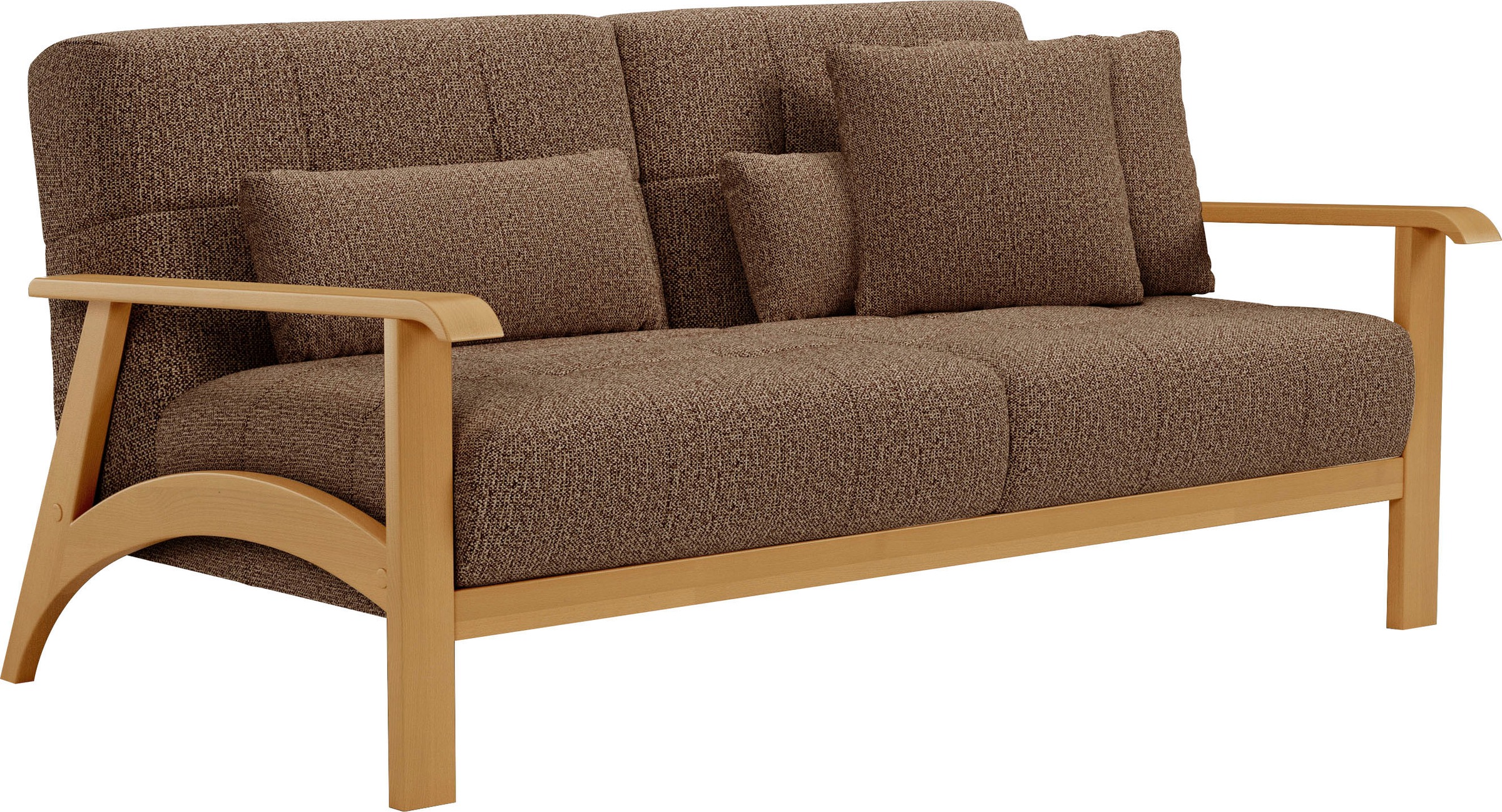 sit&more 2,5-Sitzer »Billund«, Armlehnen aus eichefarbigem Buchenholz, verschiedene Bezüge und Farben