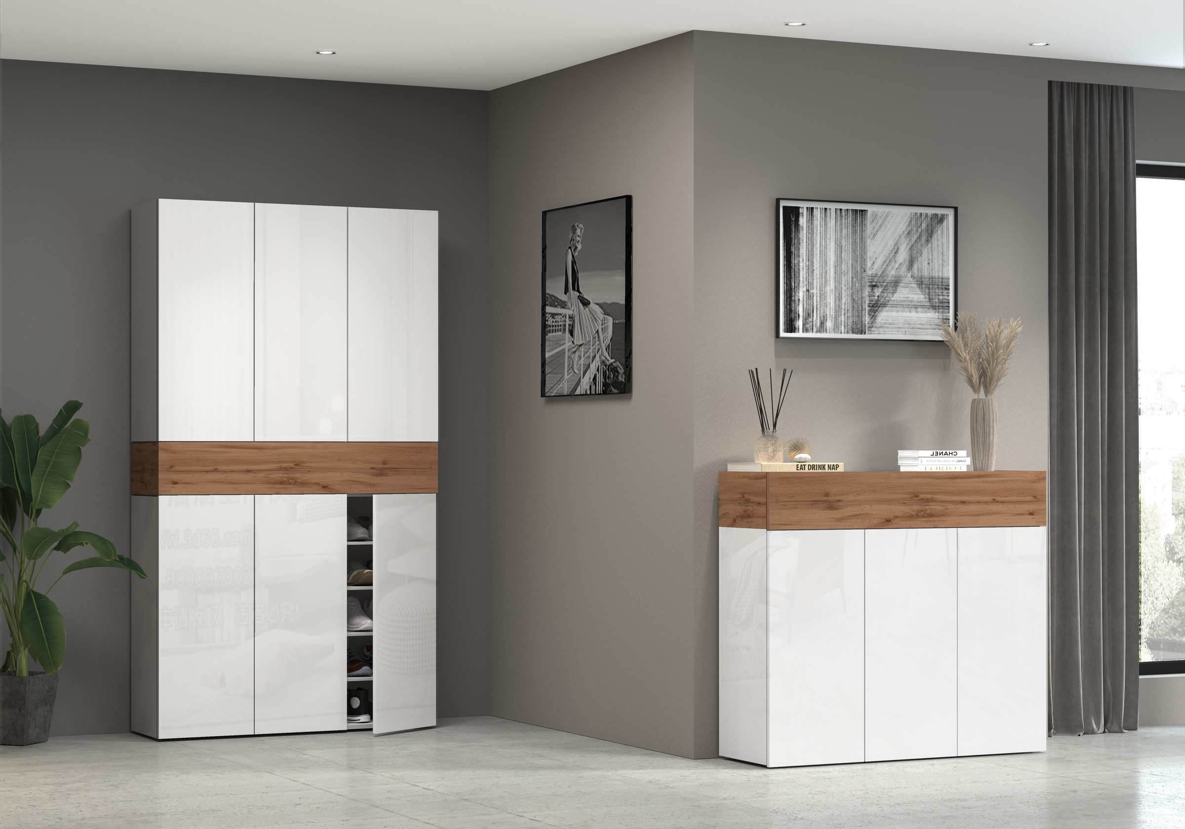 INOSIGN Schuhschrank »Savona«, Höhe 200cm, 12 Einlegeböden, 21 Fächer