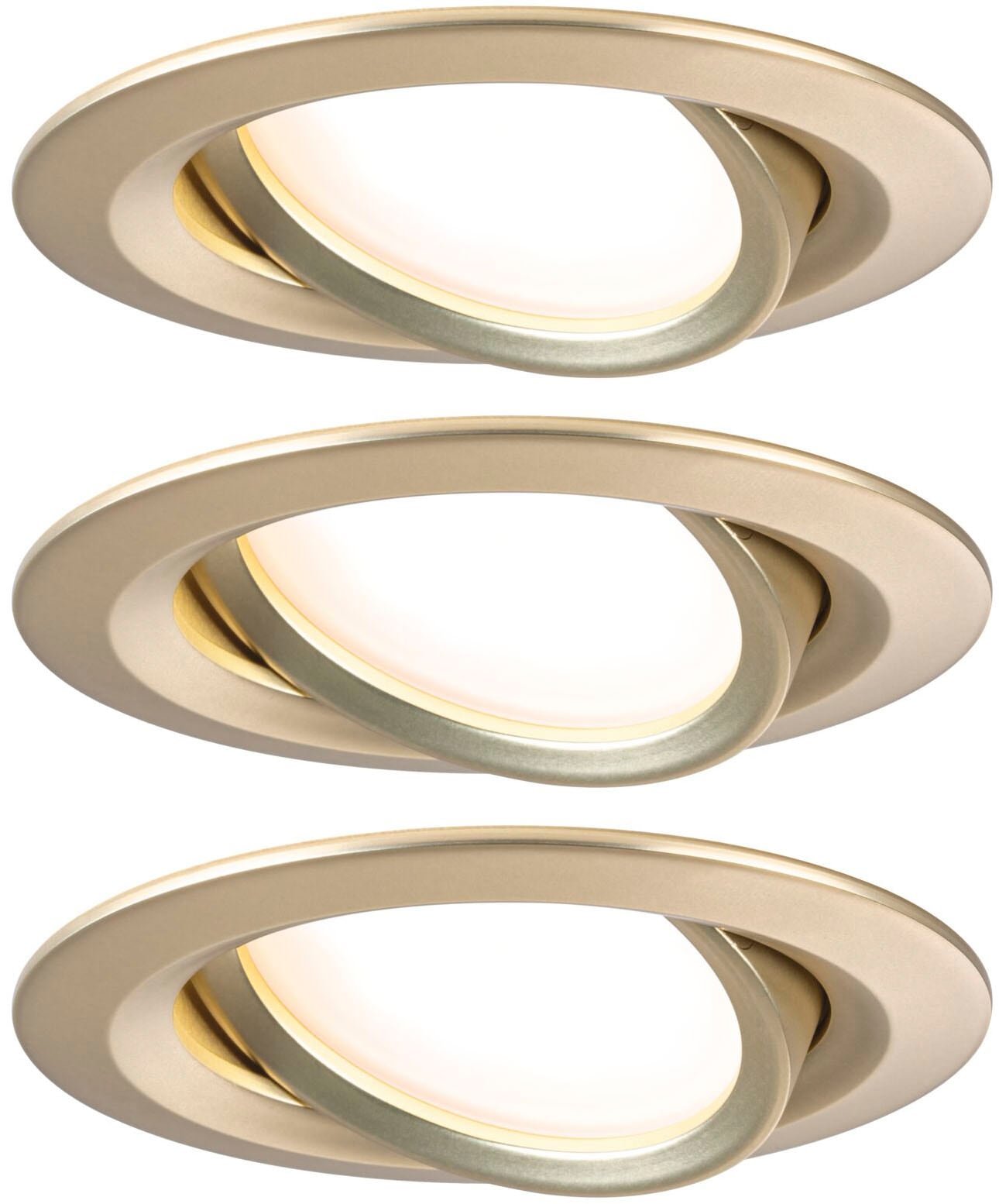 Paulmann LED Einbauleuchte »LED Einbauleuchte 3-Step-Dim Nova Coin rund 84mm 50° Gold matt«, 3 flammig, Leuchtmittel LED-Modul | LED fest integriert, mehrere Helligkeitsstufen