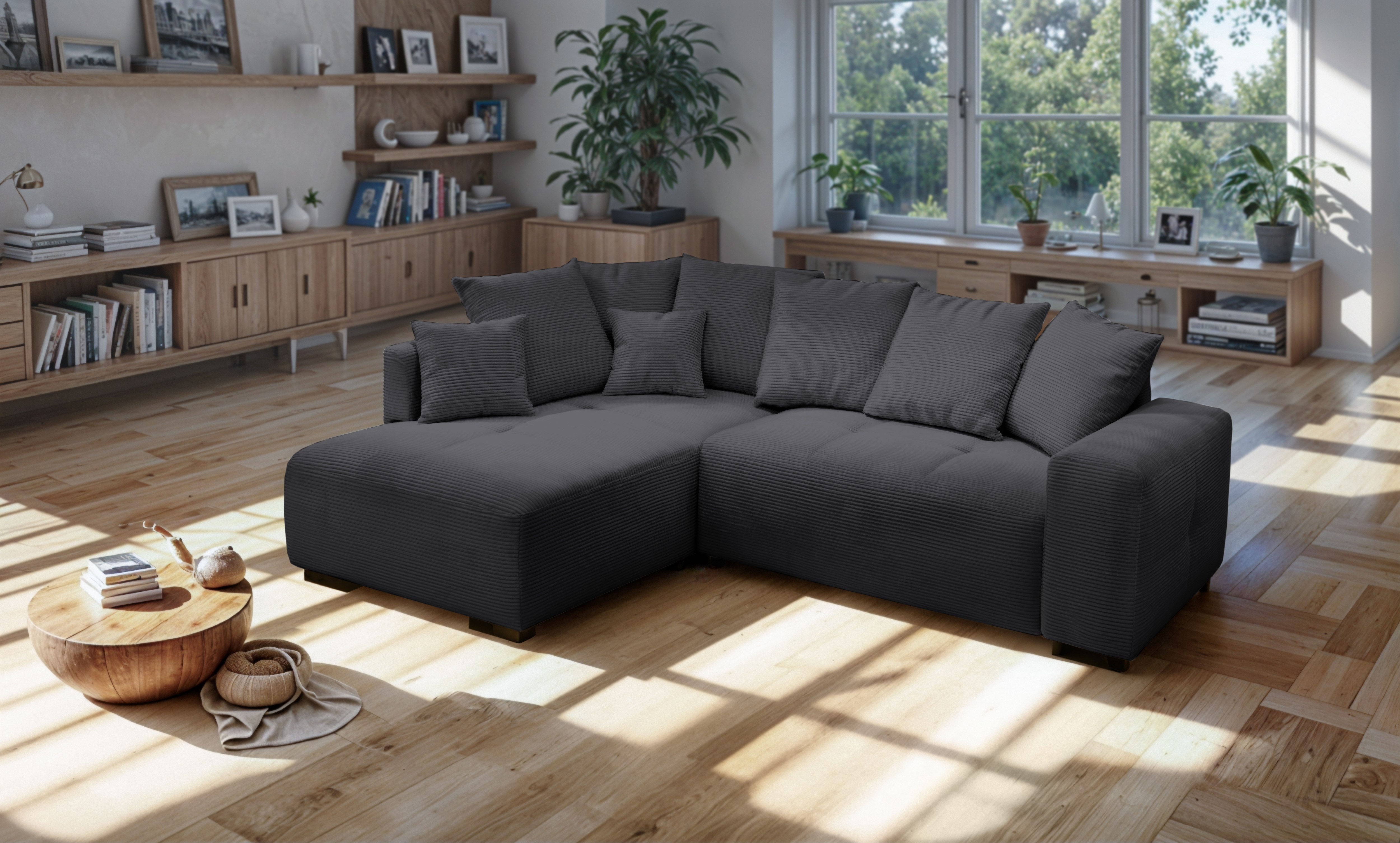 exxpo - sofa fashion Ecksofa Ottomane beidseitig montierbar,inkl. 6x Rücken günstig online kaufen
