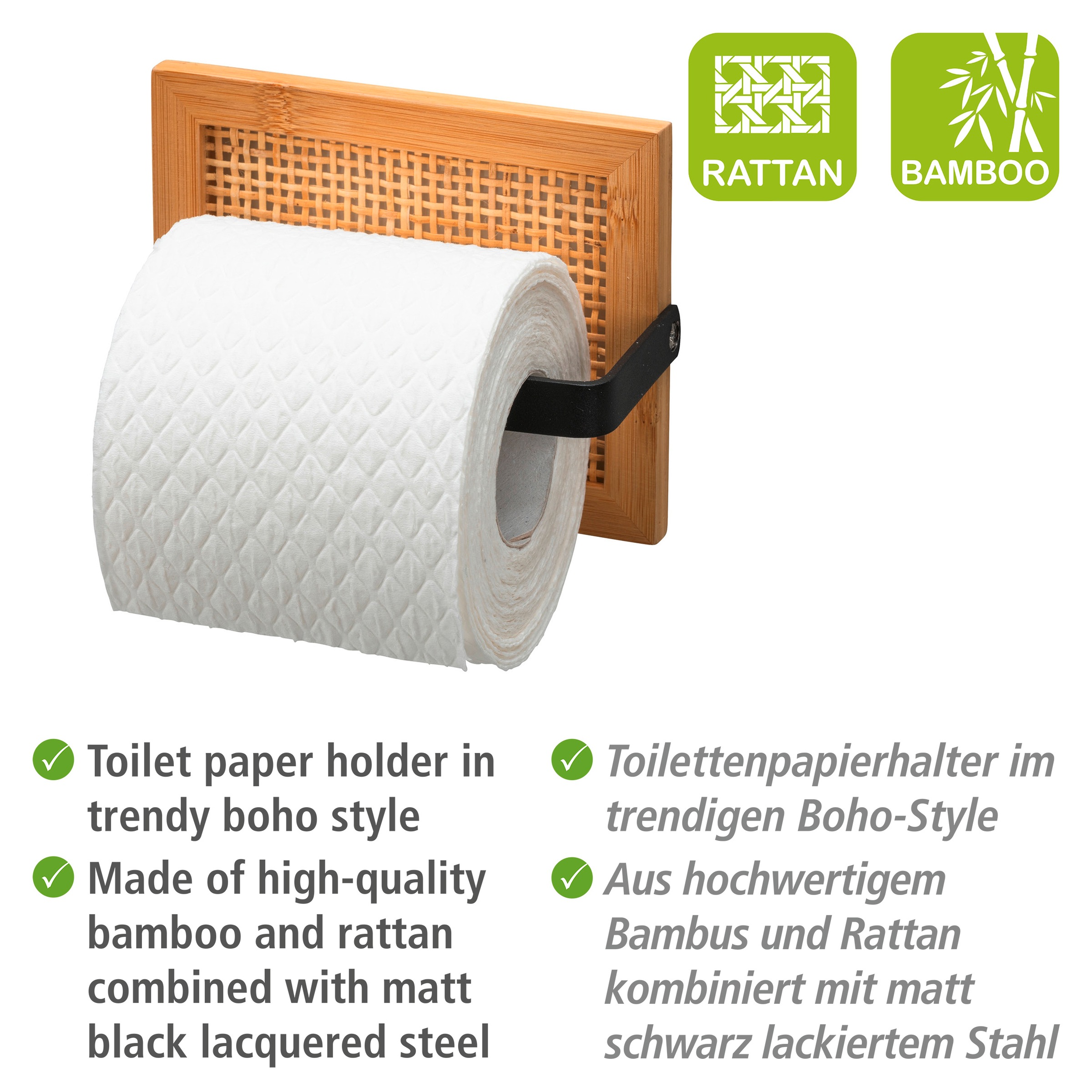 WENKO Toilettenpapierhalter »Allegre«, aus Bambus und Rattan