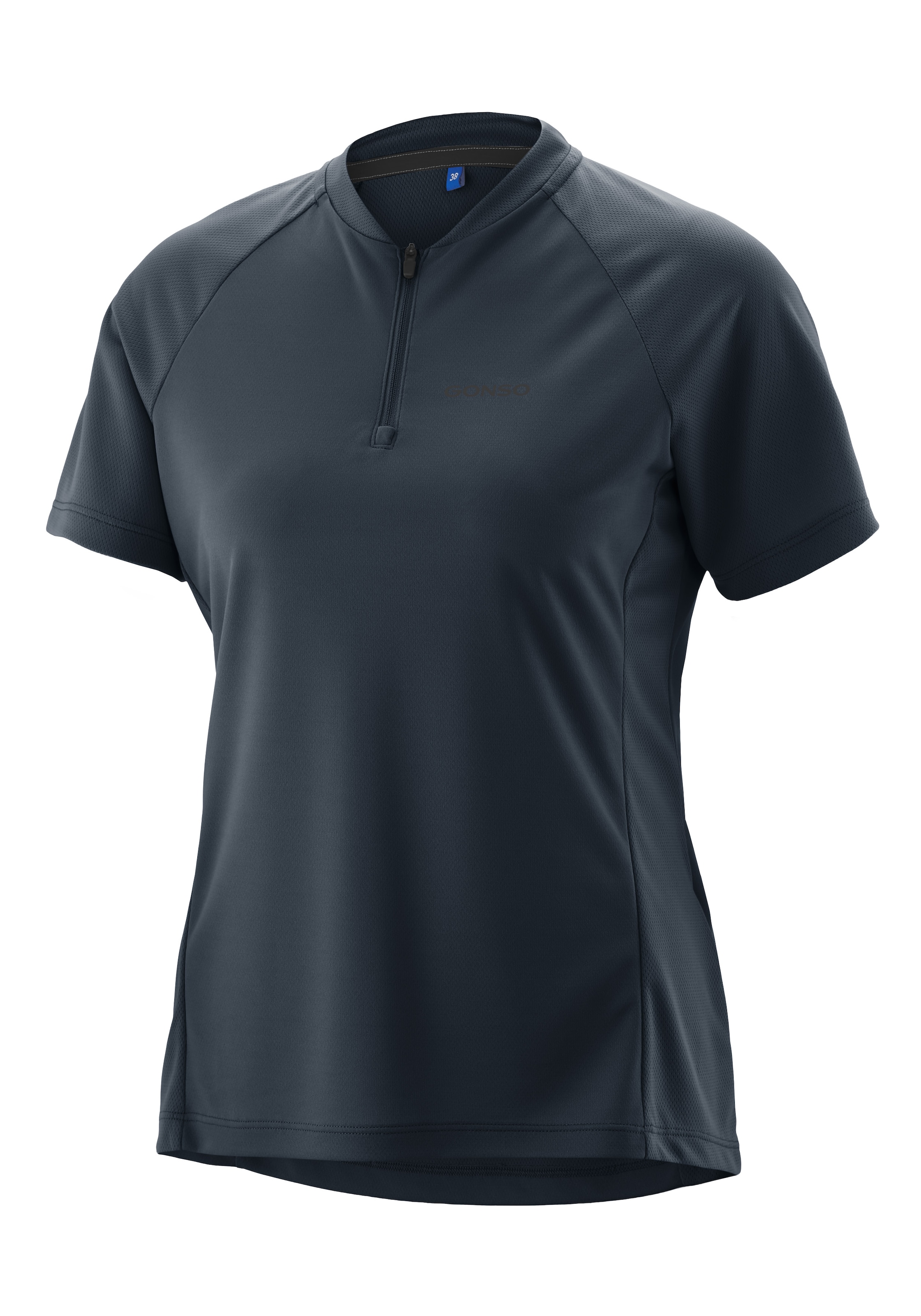 Gonso Radtrikot »SITIVO Jersey Blue W« Damen Fahrradtrikot mit Rückentasche, Half-Zip Trikot, Loose Fit