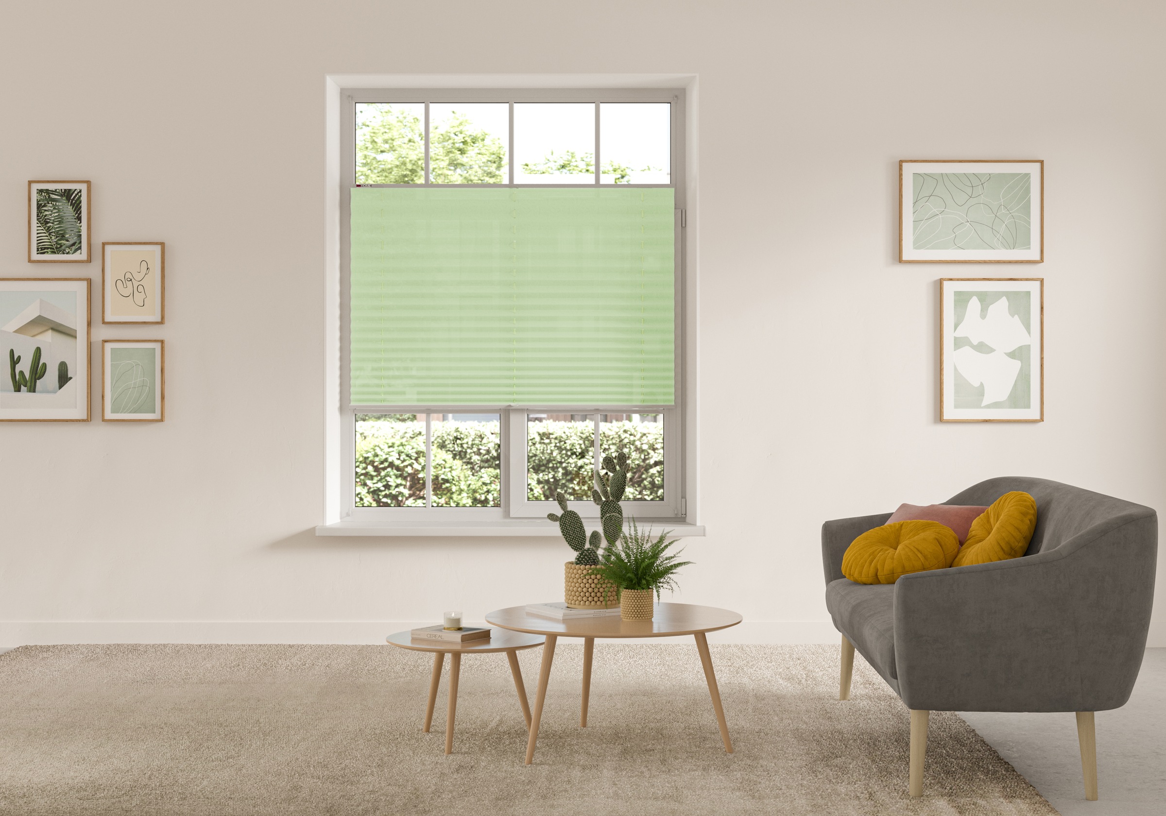 my home Plissee »DAHRA - in Crush-Optik«, Lichtschutz, ohne Bohren, verspannt, Fixmaß, Klemmträger