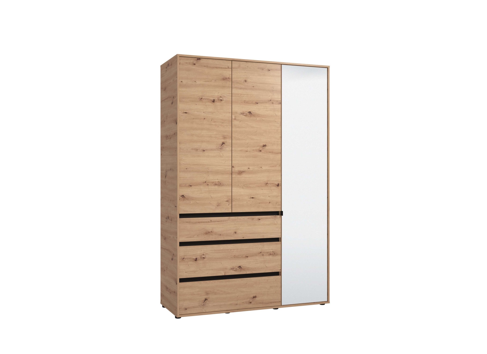INOSIGN Kleiderschrank »Corbett, grifflose Optik, FSC-zertifziert, Made in Europe«, (138 oder 182,5cm breit, 211cm hoch und 54,5cm tief), mit Spiegel, 3 Schubladen und Innenausstattung