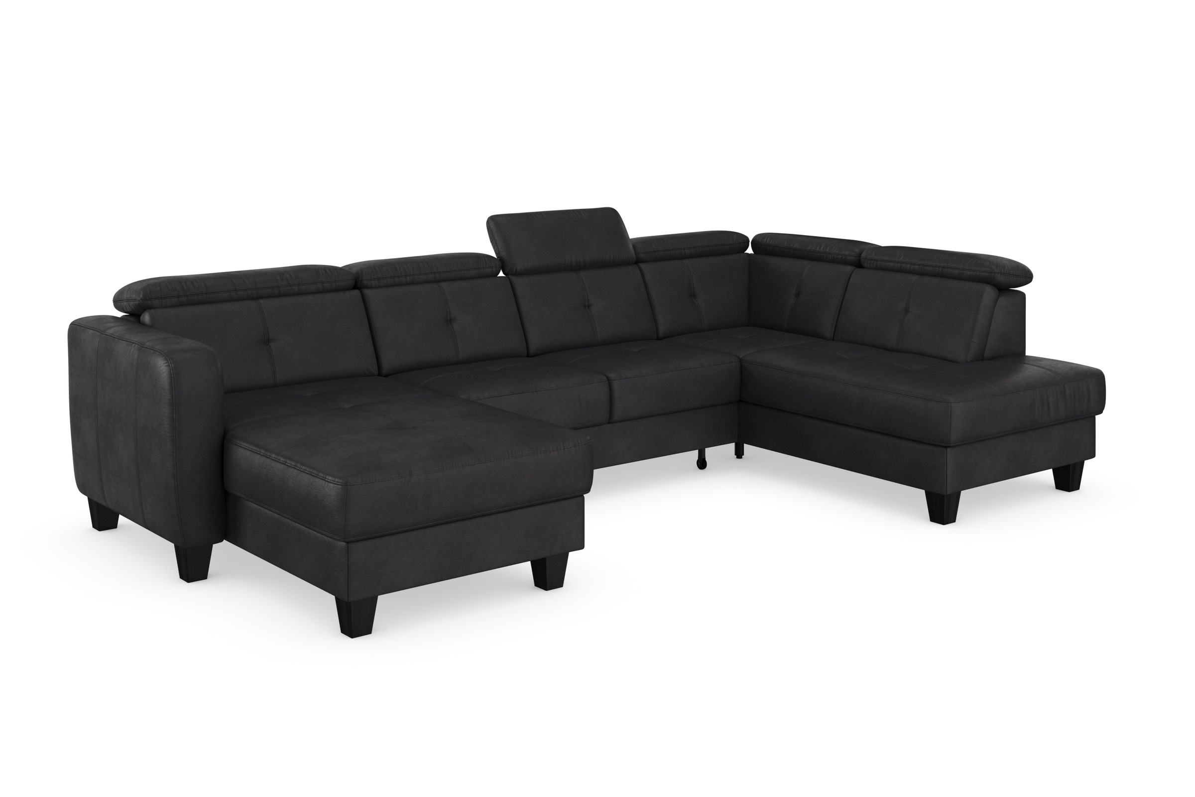 sit&more Wohnlandschaft »Belluci U-Form«, Kopfteilverstellung und Federkern, wahlweise mit Bettfunktion
