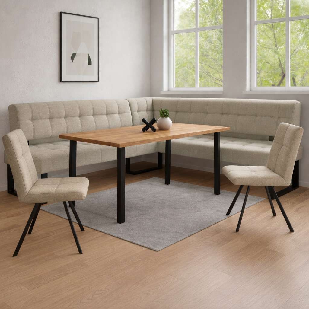 Home affaire Eckbank »Mia Küchenbank, Polsterbank, Esszimmerbank, 207x167 cm« Moderne Bank und  Farben, Sitzplatzanzahl: 5, Frei in Raum stellbar