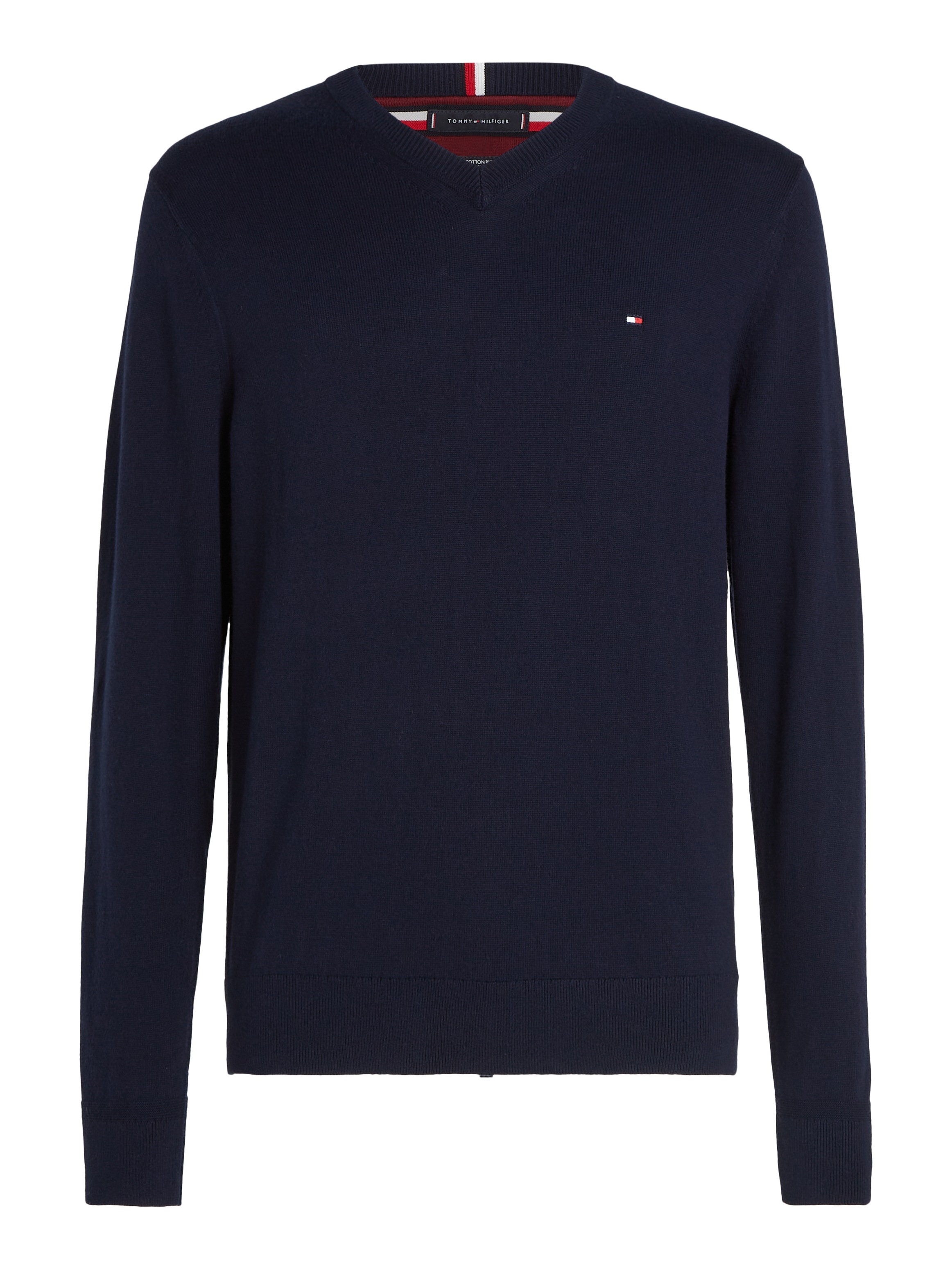 Tommy Hilfiger V-Ausschnitt-Pullover »PIMA ORG CTN CASHMERE V NECK«