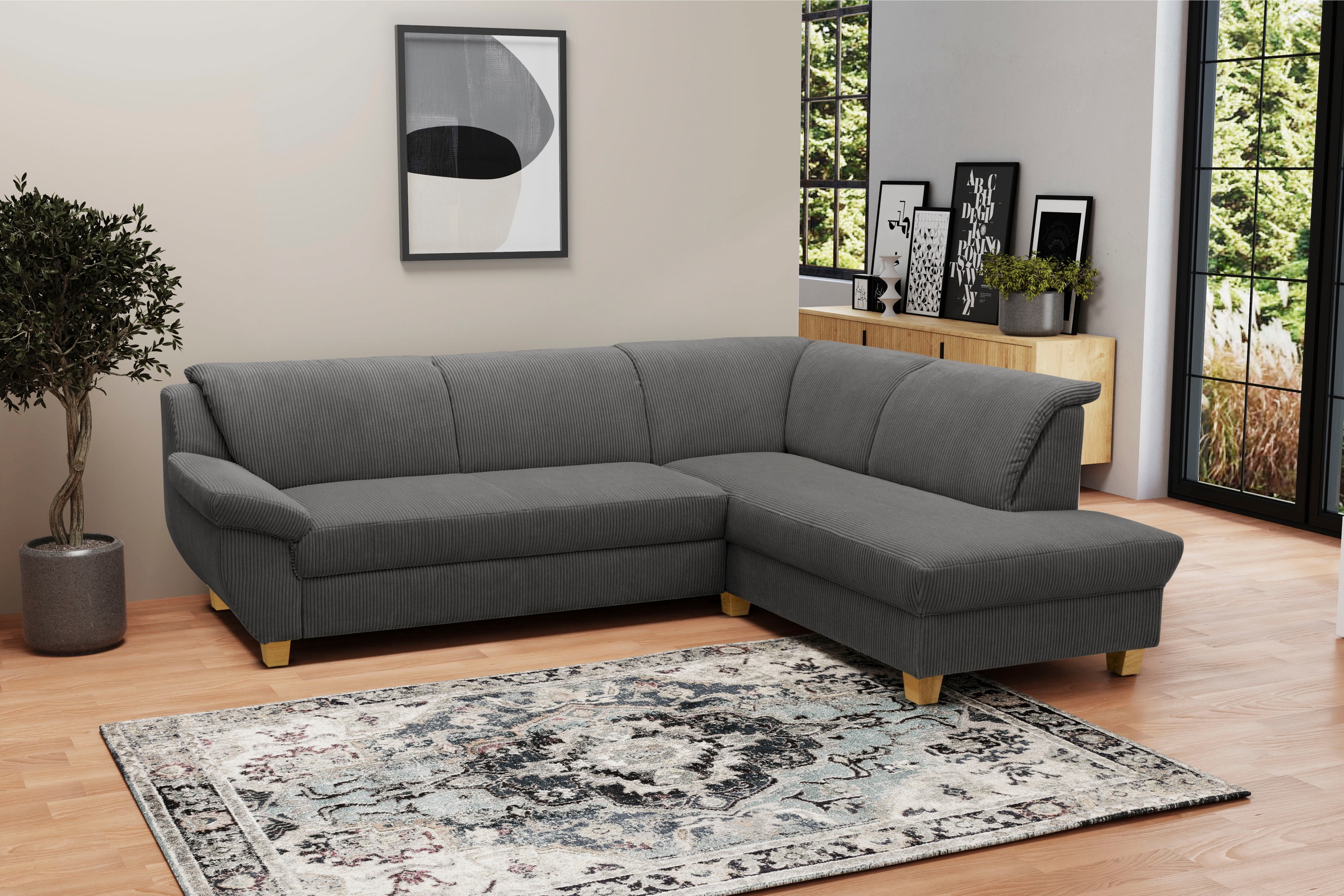 Home affaire Ecksofa »Yesterday zeitlos und elegant, bequeme Armlehnen, L-F günstig online kaufen