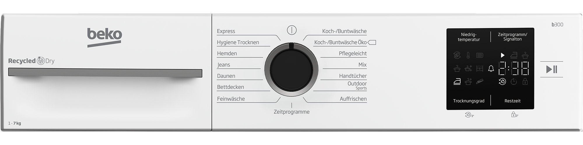 BEKO Kondenstrockner »BM3T37210W1«, 7 kg, mit Wärmepumpentechnologie