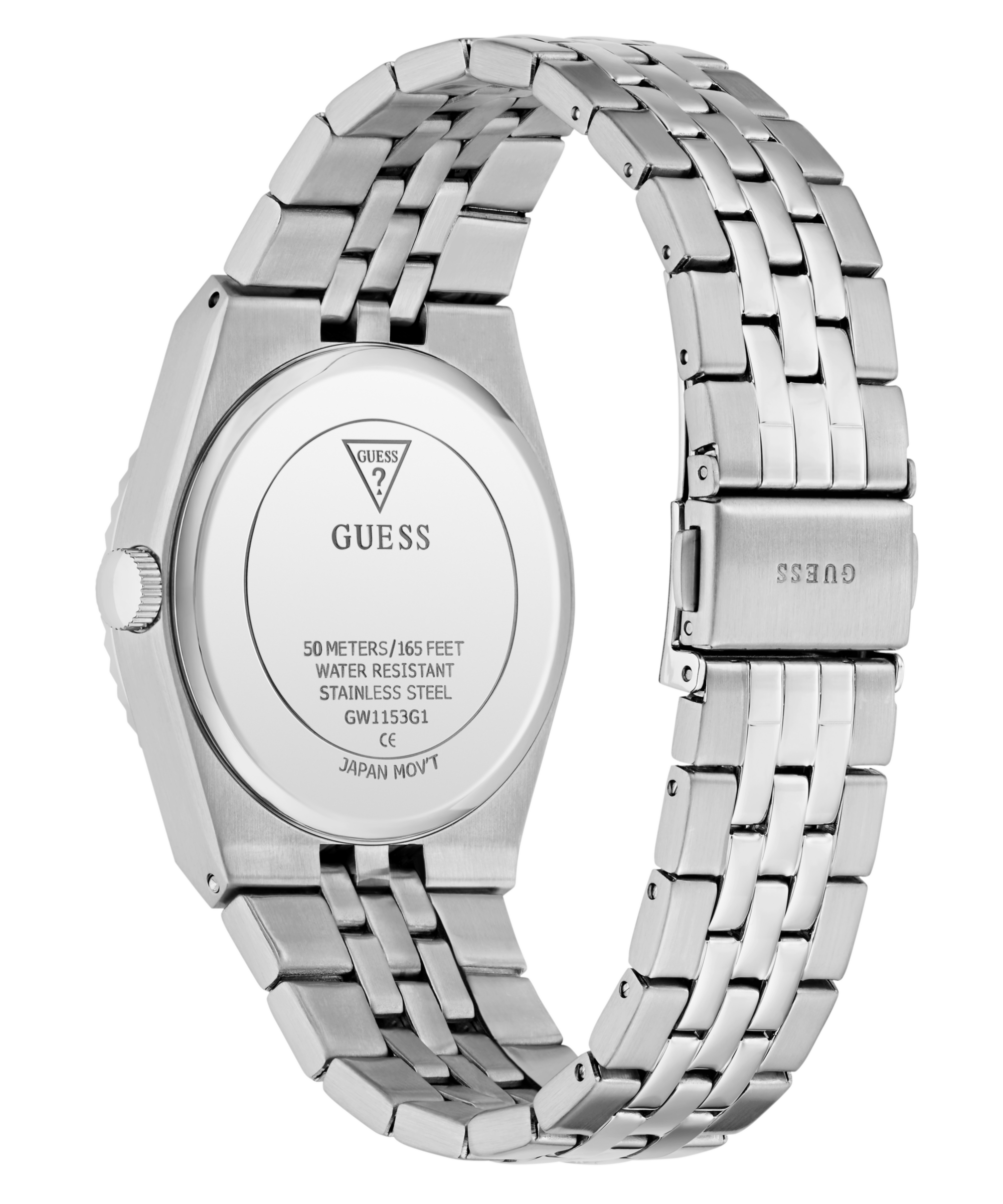 Guess Quarzuhr »VINCENT« Armbanduhr, Damenuhr, Herrenuhr, Edelstahlarmband, analog, Tag