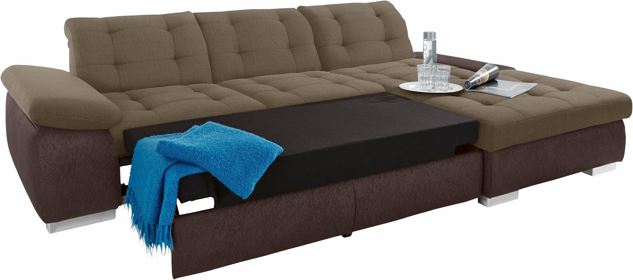 sit&more Ecksofa »Ontario L-Form«, XXL, wahlweise mit Bettfunktion