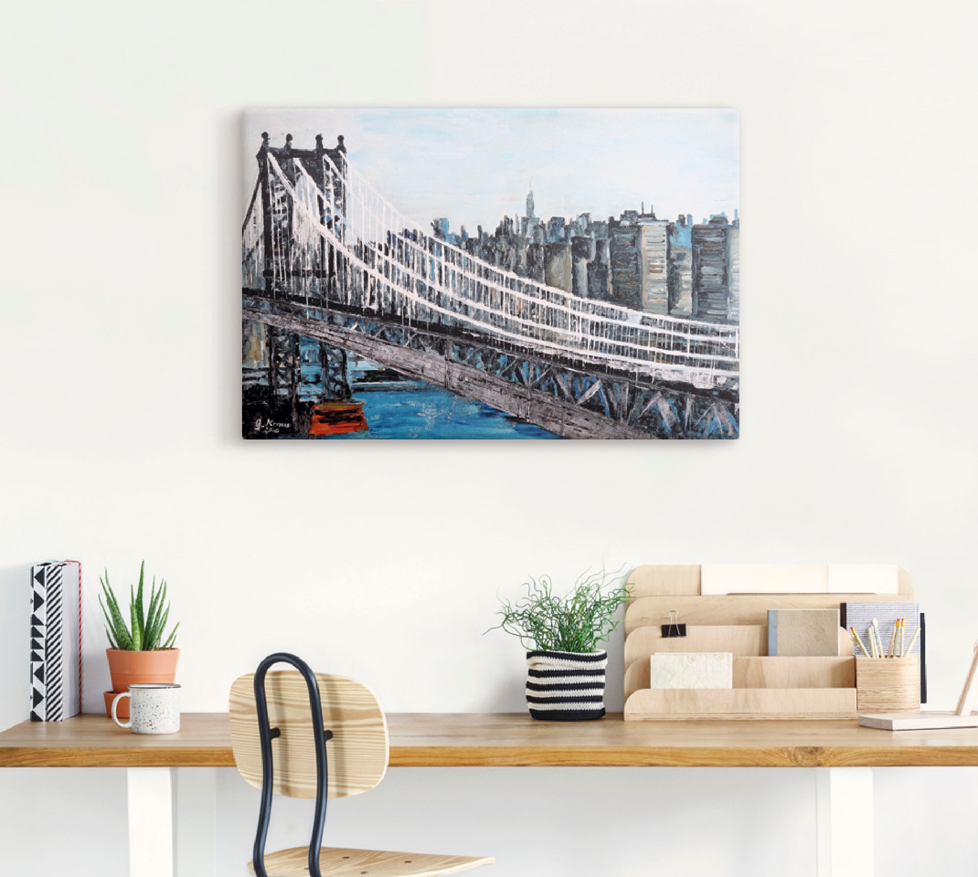 Artland Leinwandbild "New York Brooklyn Bridge", Amerika, (1 St.), auf Keil günstig online kaufen