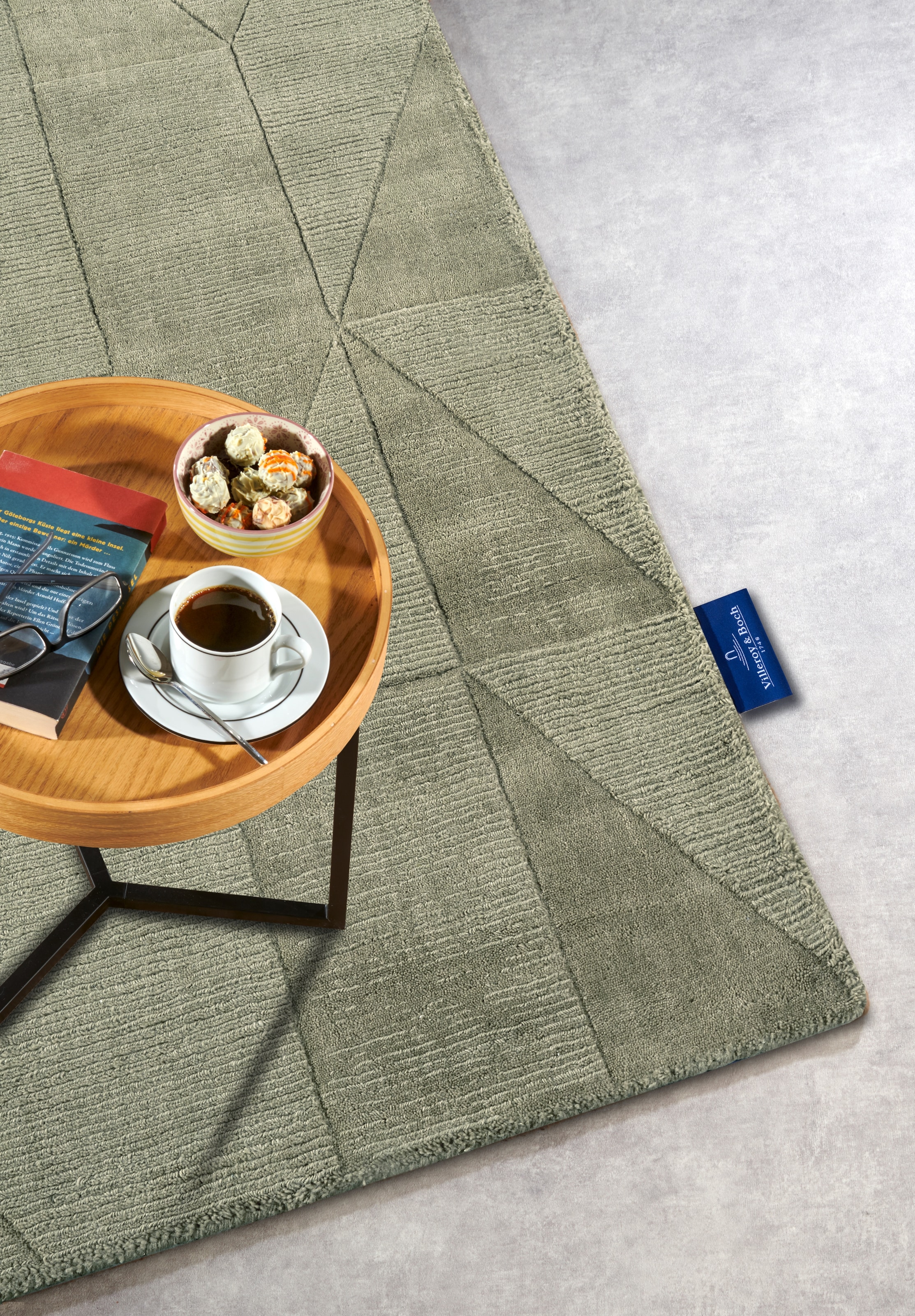 Villeroy & Boch Wollteppich »Ursule«, rechteckig, 10 mm Höhe, Läufer, handgewebt, Wolle, Natur, Wohnzimmer, Geometrie, Boho