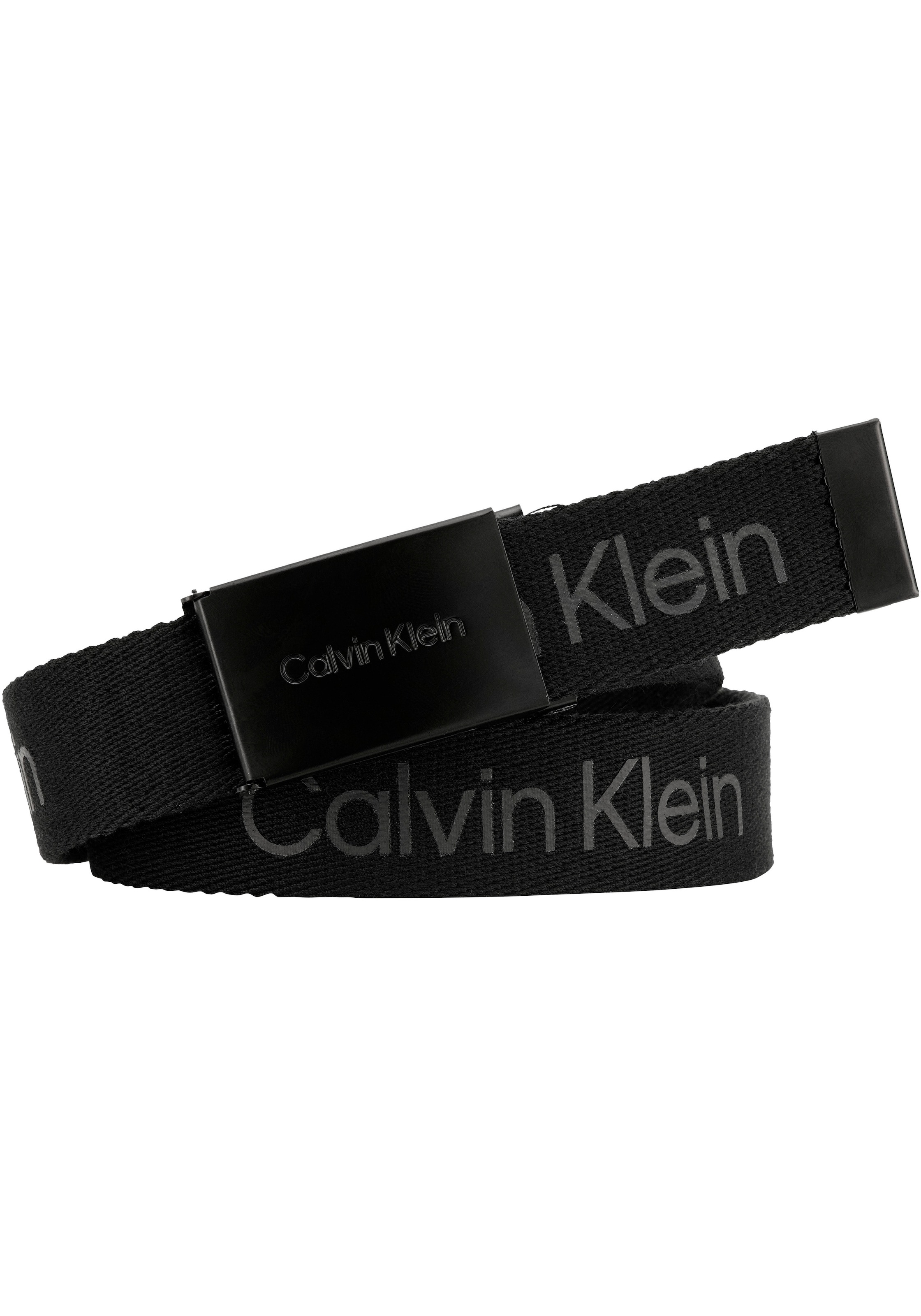 Ledergürtel »CALVIN LOGO CANVAS BELT«, Logodrucke, Koppelschließe