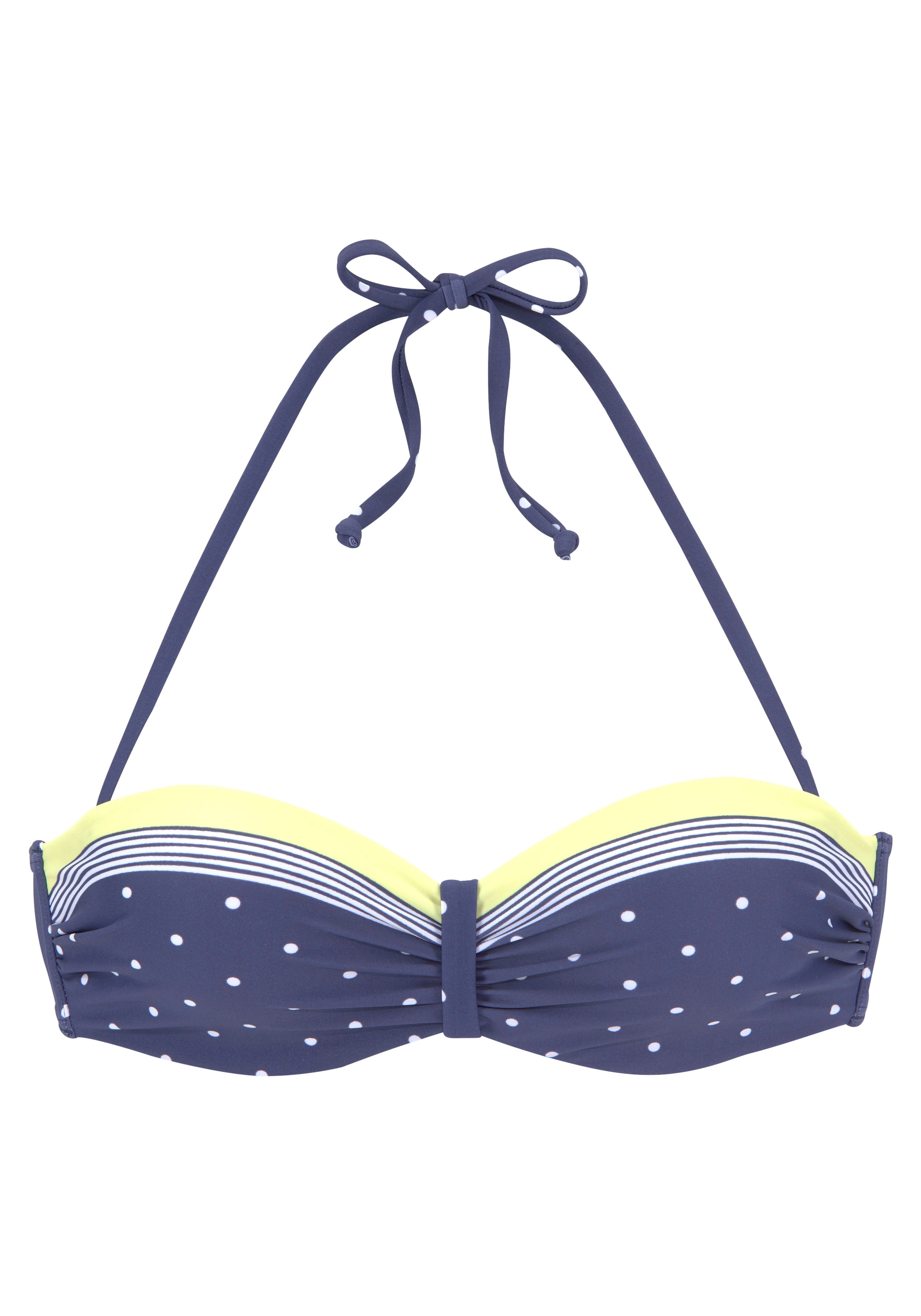 LASCANA Bügel-Bandeau-Bikini-Top »Monri«, mit kontrastfarbenem Detail