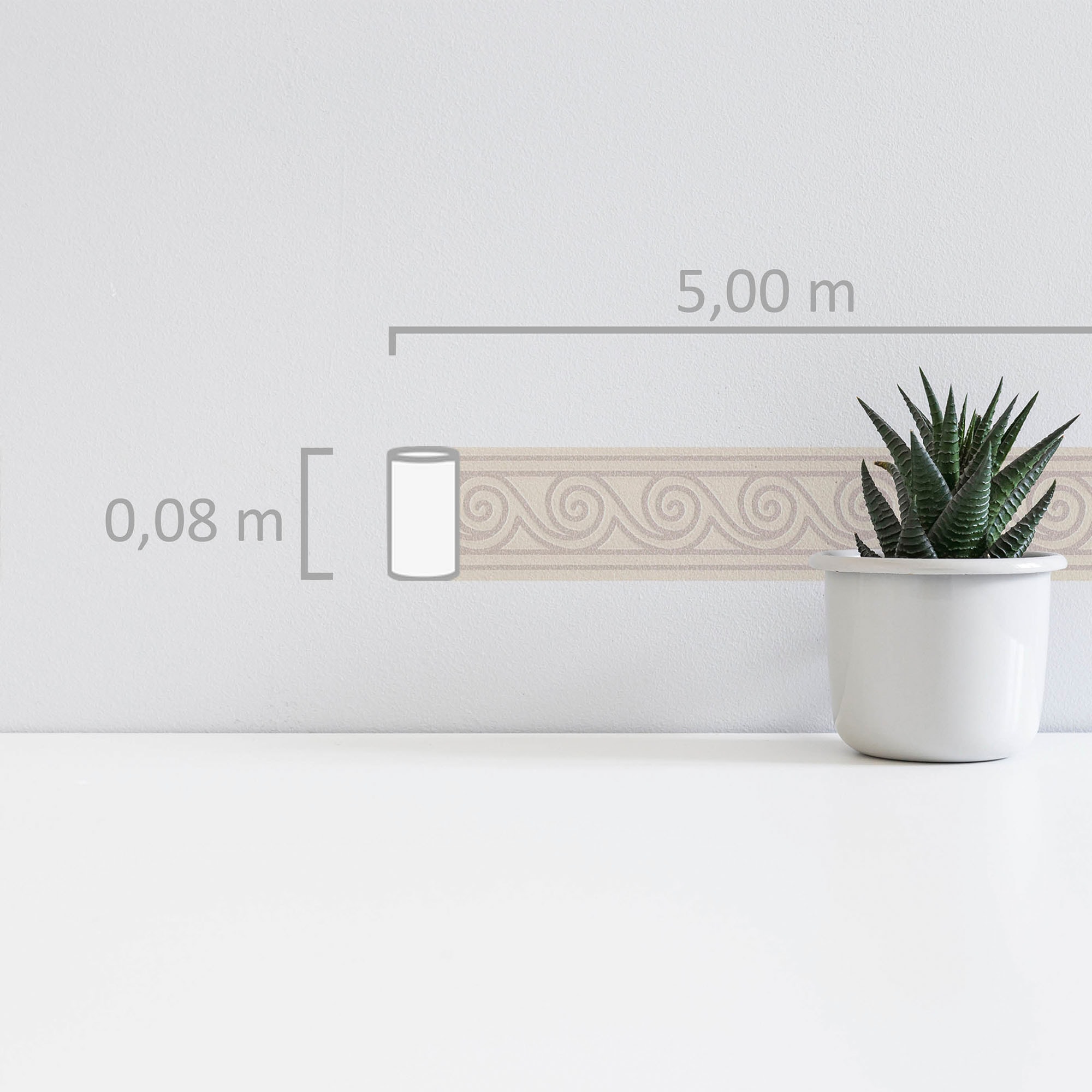 A.S. Création Bordüre »Only Borders 11«, Streifen-glänzend-abstrakt, Tapete Bordüre Wellen Borte Wohnzimmer Schlafzimmer Küche Flur Design
