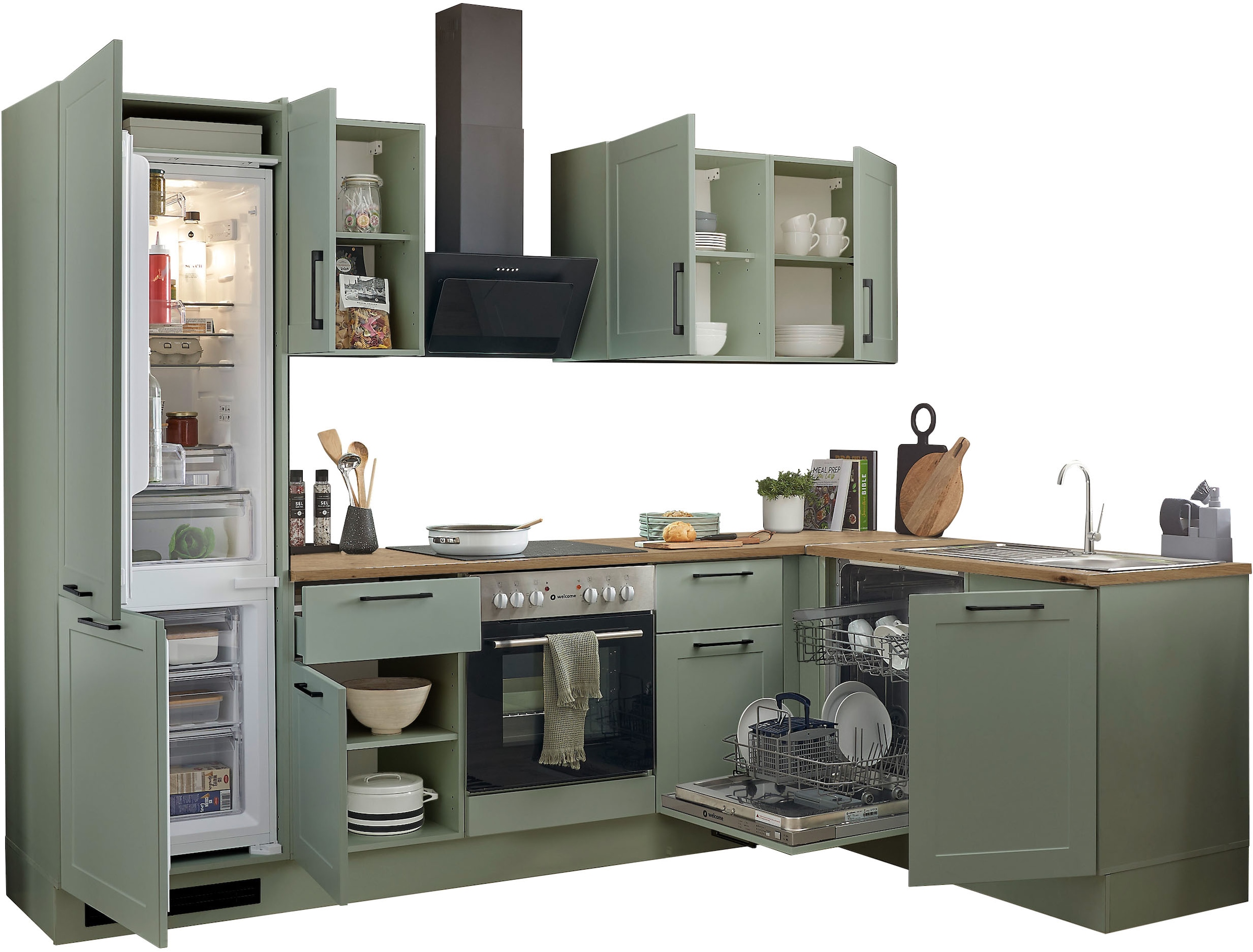 BASIC by Balculina Winkelküche »Marsi« Stellmaße 280x175 cm, wahlweise mit E-Geräten, mit Soft-Close-Funktion