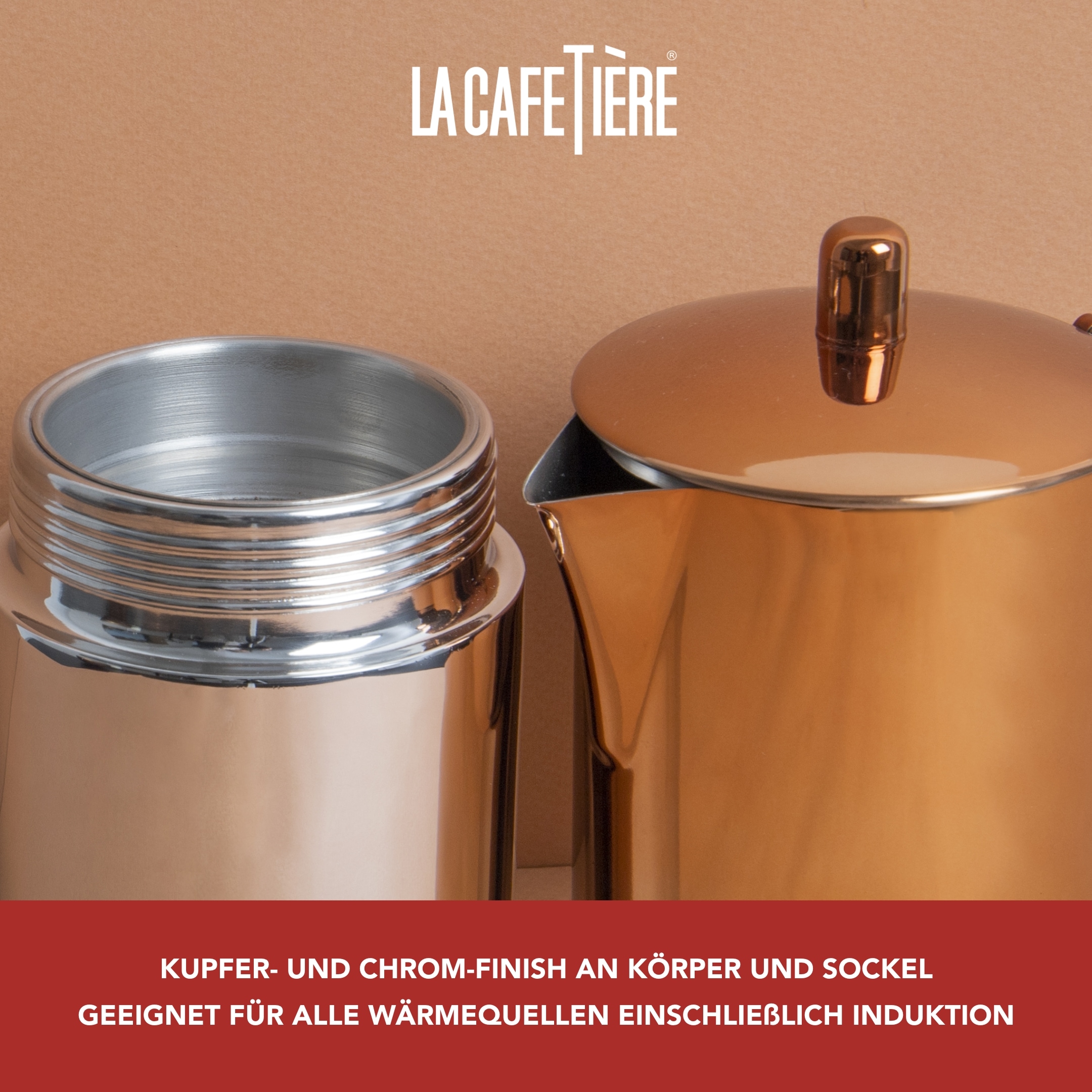 La Cafetière Espressokocher »La Cafetière«, 0,6 l Kaffeekanne, aus hochwertigem, rostfreien Edelstahl mit induktionsgeeignetem Boden