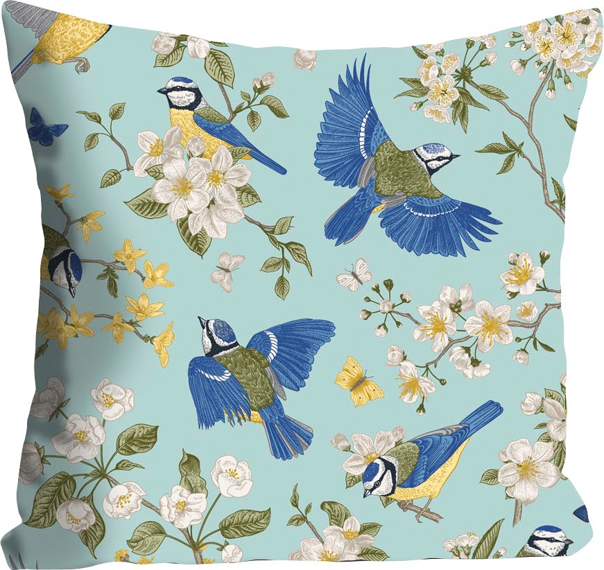 queence Dekokissen »Astrid«, Kissenhülle,Blaue Kolibris,Türkis,Vögel,Tropis günstig online kaufen