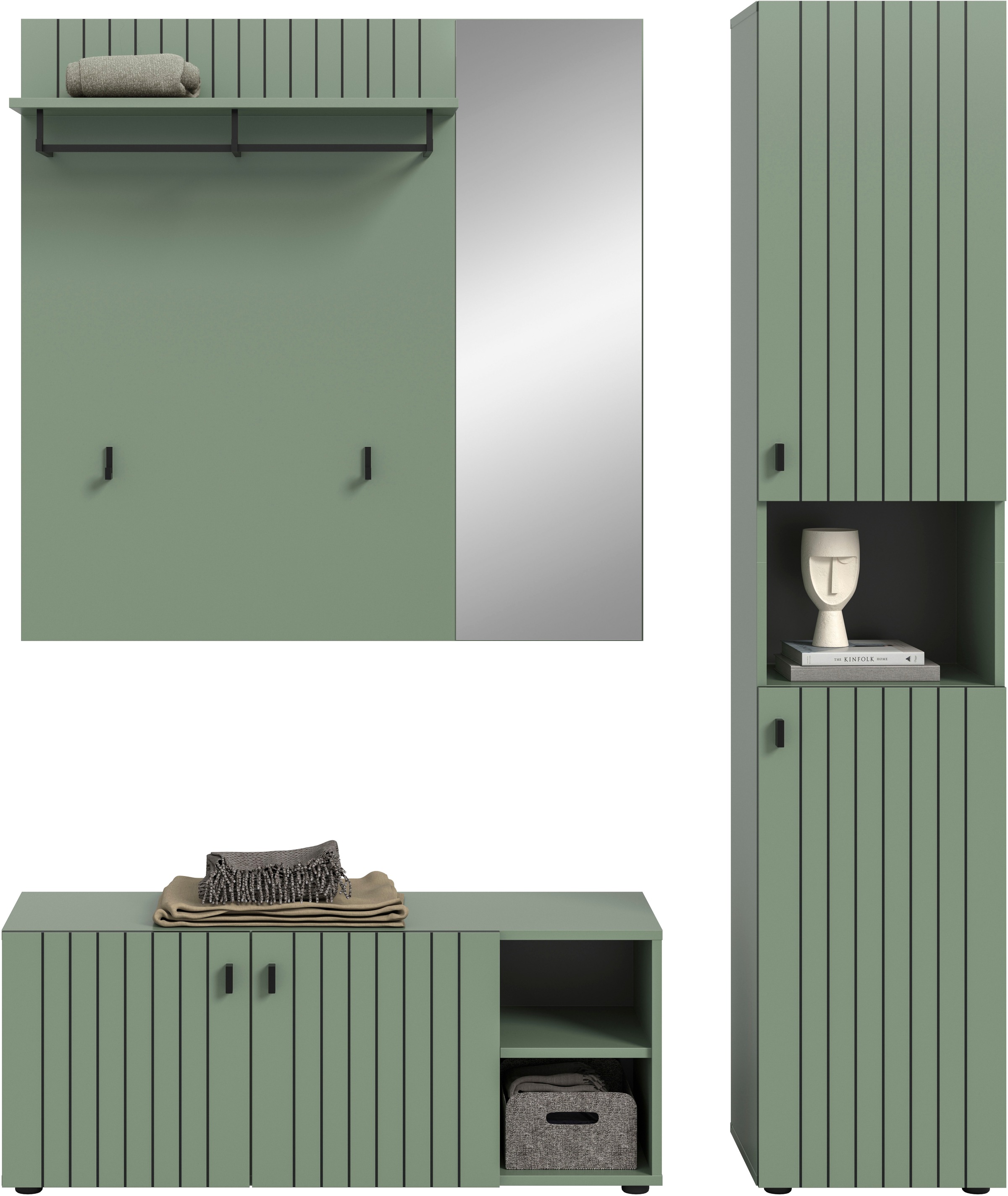 INOSIGN Garderoben-Set »TATIO, 3-tlg. Garderobenkombination, Breite: 161 cm günstig online kaufen