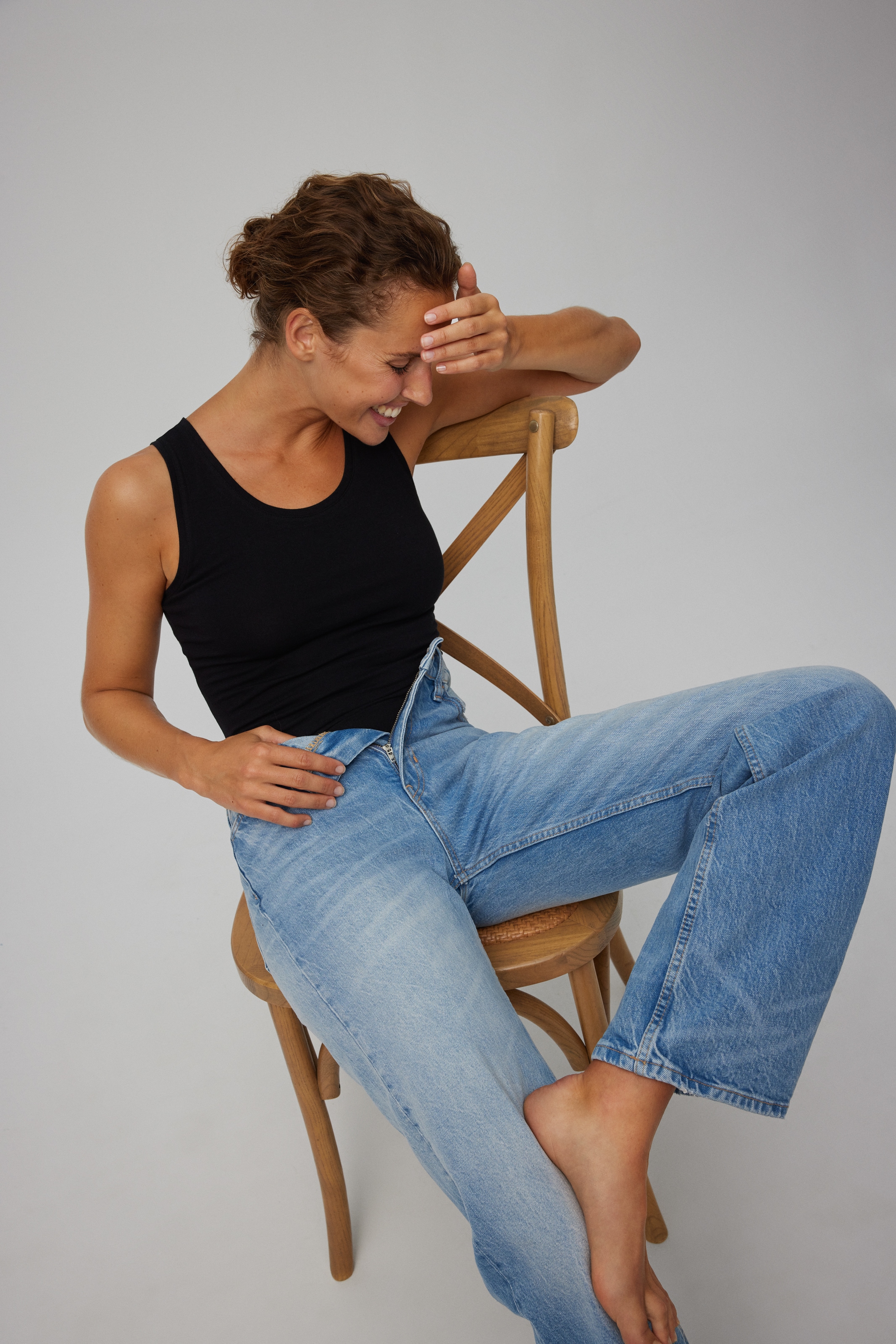 YSABEL MORA Tanktop 3er Pack,  breite Träger, weich, elastisch, Baumwollmix