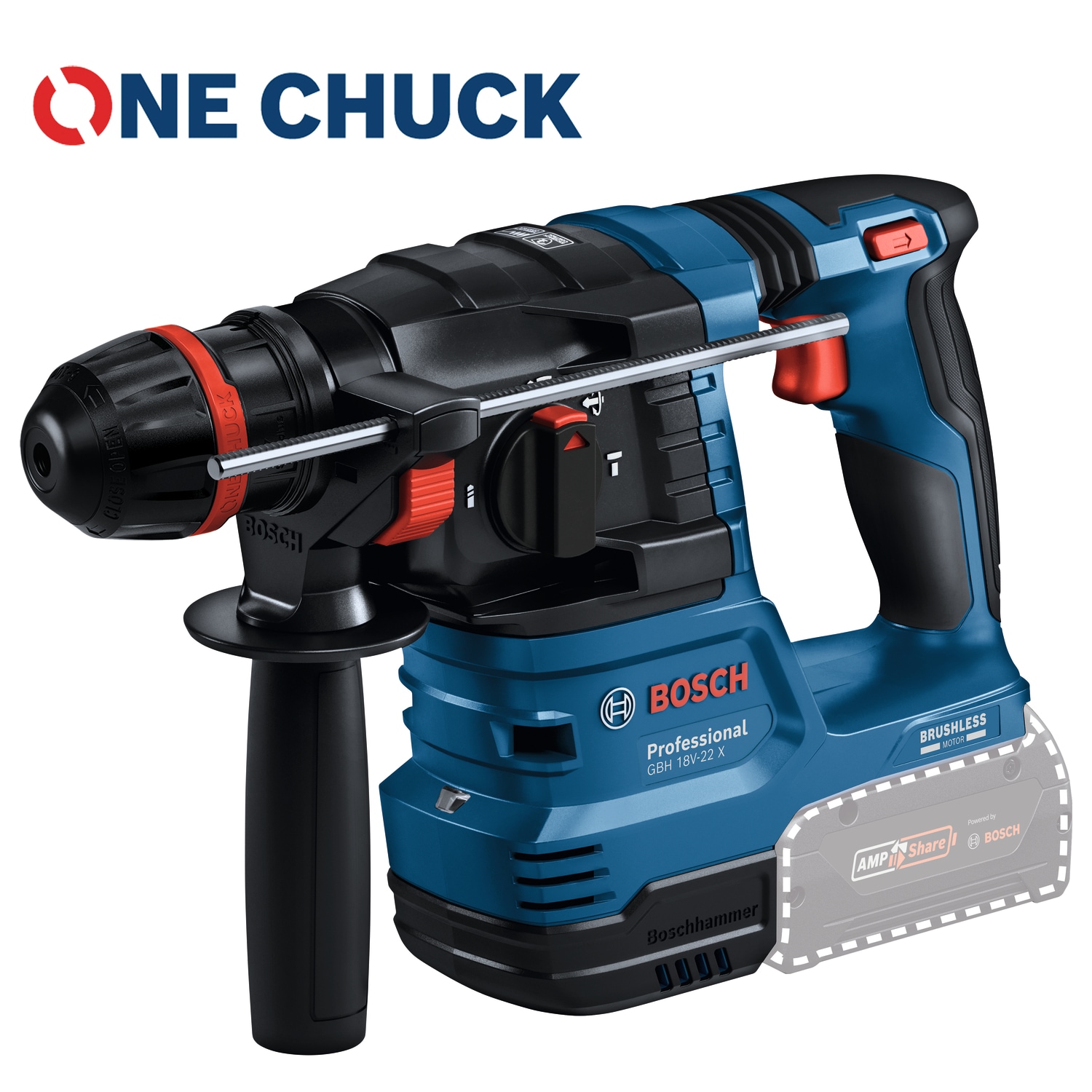 Bosch Professional Akku-Bohrhammer »GBH 18V-22 X«, (Set), mit ONECHUCK, inkl. 2 Akkus und Ladegerät