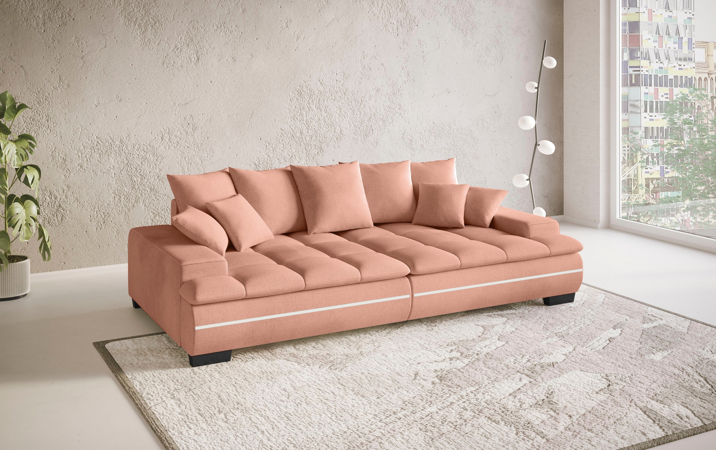 Mr. Couch Big-Sofa »Haiti II«, RGB-LED Beleuchtung, Kaltschaumpolsterung, bis 140 kg belastbar