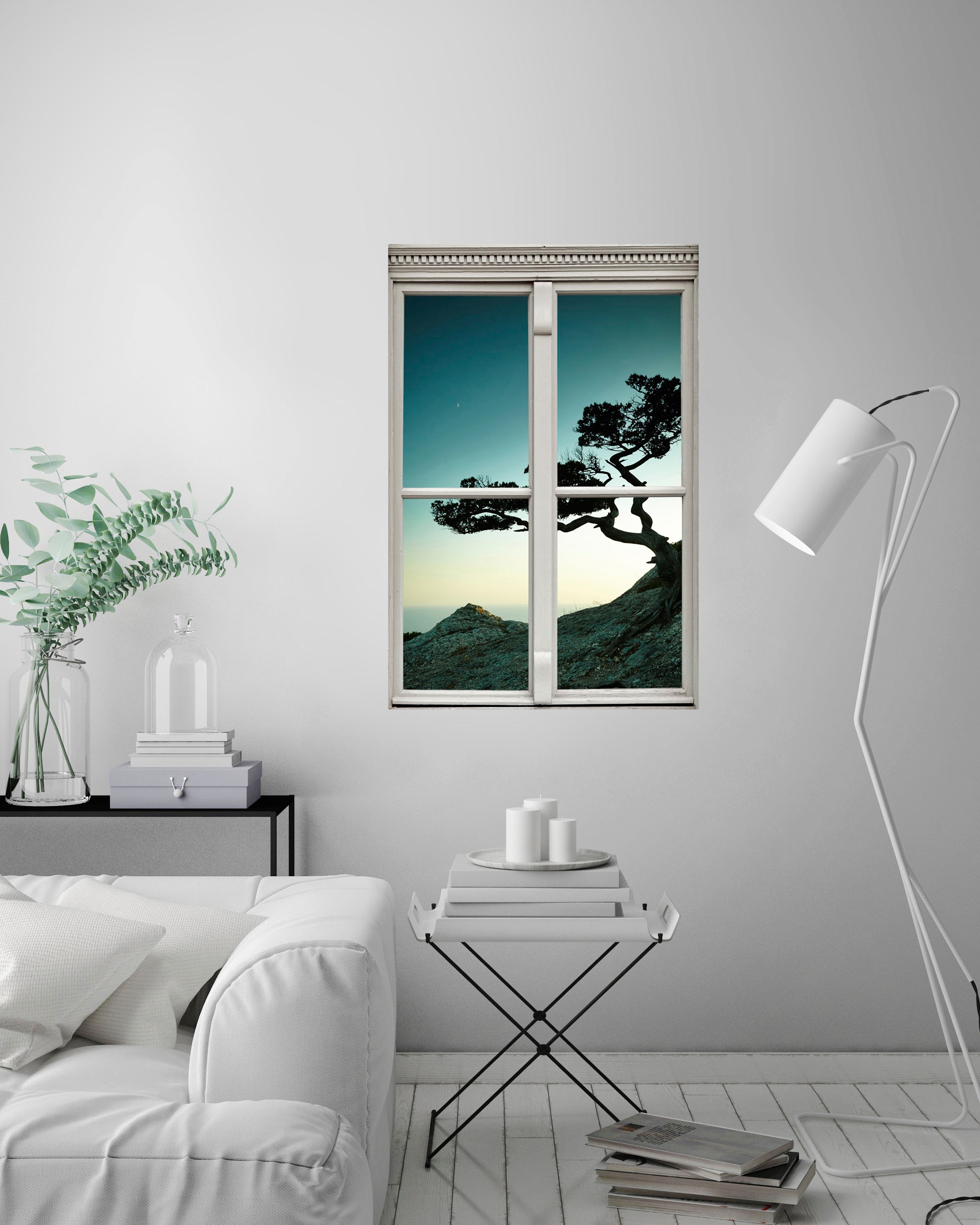 queence Wandsticker »Küste«, Wandsticker, Wandbild, selbstklebend, 3D, Fenster