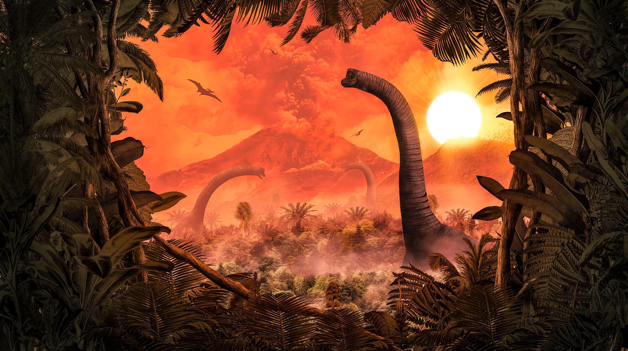 Komar Vliestapete »Brachiosaurus Panorama«, 500x280 cm (Breite x Höhe) günstig online kaufen