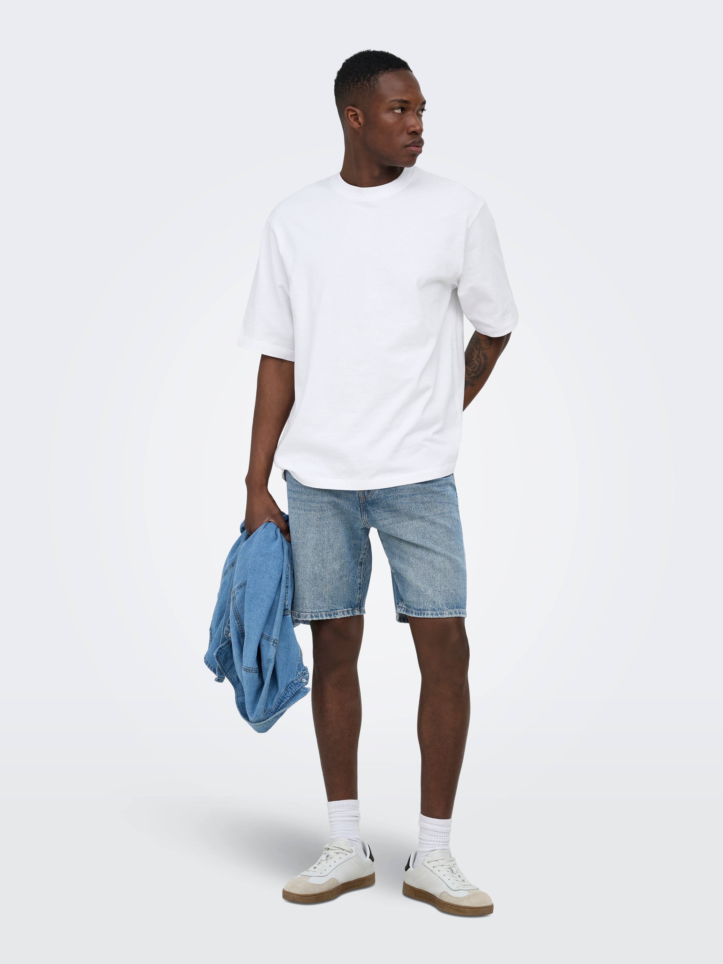 ONLY & SONS Jeansshorts »ONSEDGE MB GREEN 3227 TAI DNM SHORTS« Baumwolle, straight fit