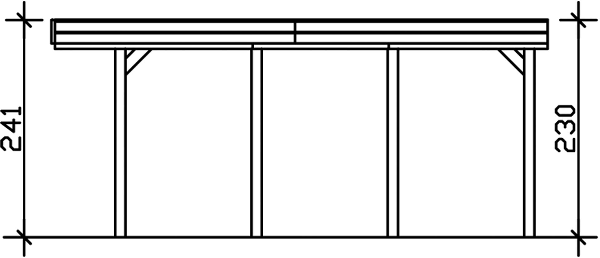 Skanholz Einzelcarport »Friesland«, Holz, 270 cm, Nussbaum