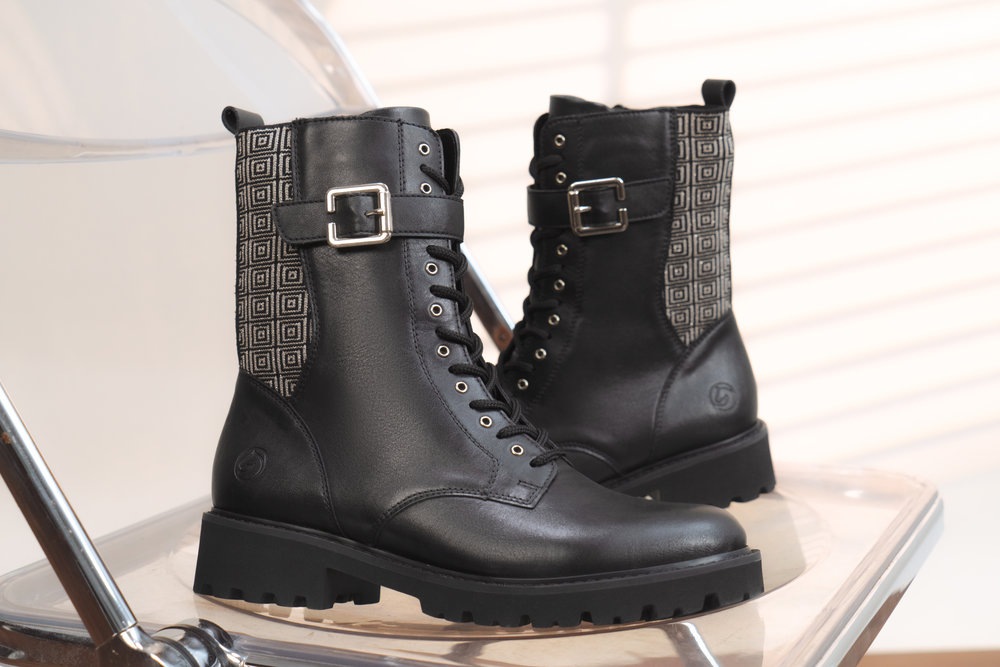 Remonte Schnürstiefelette, Schnürboots, Profilsohle, Blockabsatz, mit Innenreißverschluss