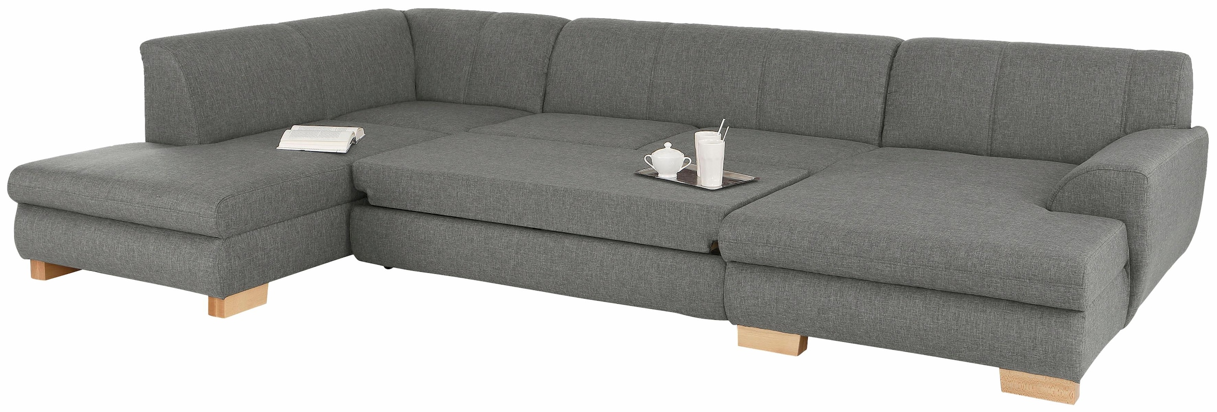 Home affaire Wohnlandschaft »Nika U-Form«, Wohnlandschaft, MELROSE®/Struktur oder Struktur fein