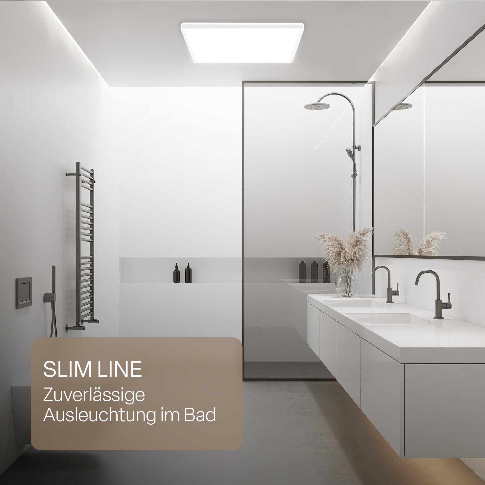 B.K.Licht LED Panel »SHALLOW« LED-Board 1 Stk. warmweiß - kaltweiß 42x42x3 cm, Badlampe, Badezimmer, Küche, Wohnzimmer