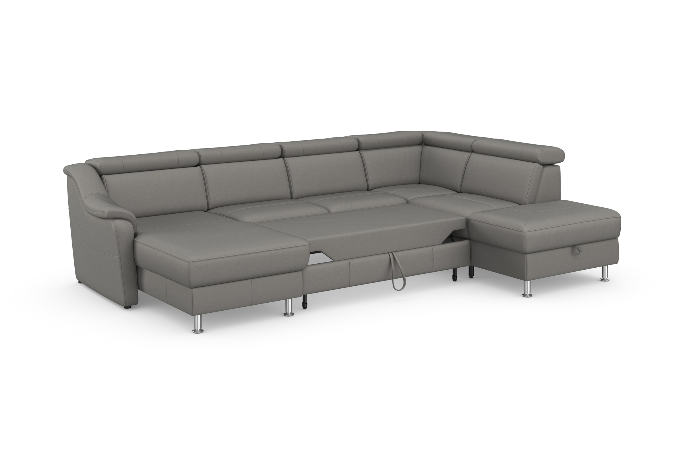 sit&more Wohnlandschaft »Freetown U-Form«, Kopfteilverstellung und Federkern, wahlweise mit Bettfunktion