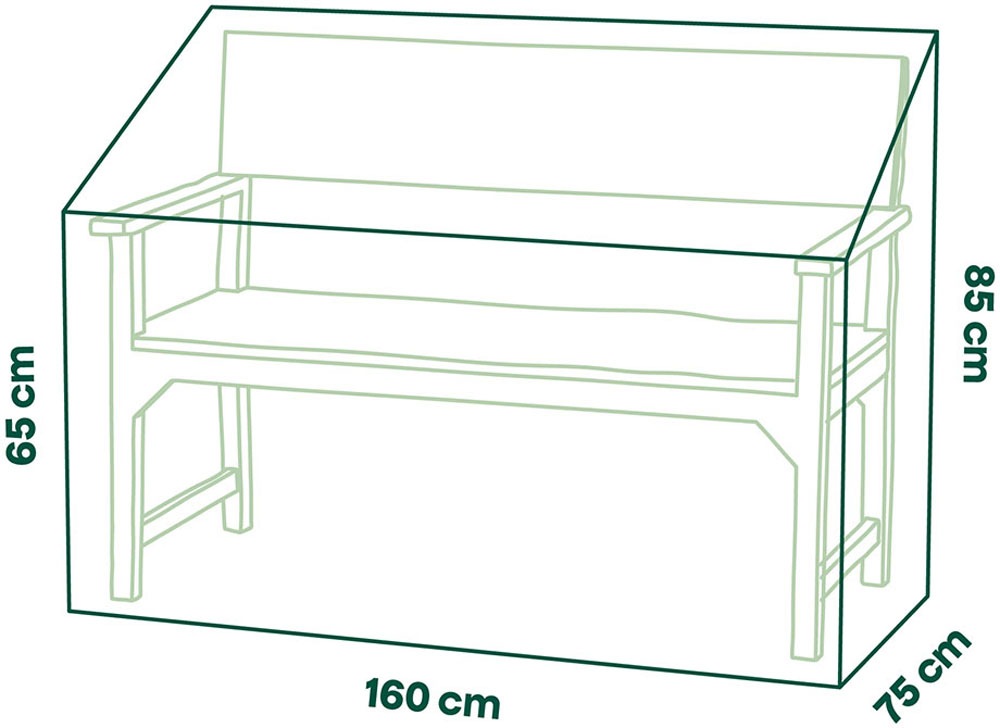 Siena Garden Gartenmöbel-Schutzhülle »Bankhülle Plus« 160 x 75 x H 65/85 cm