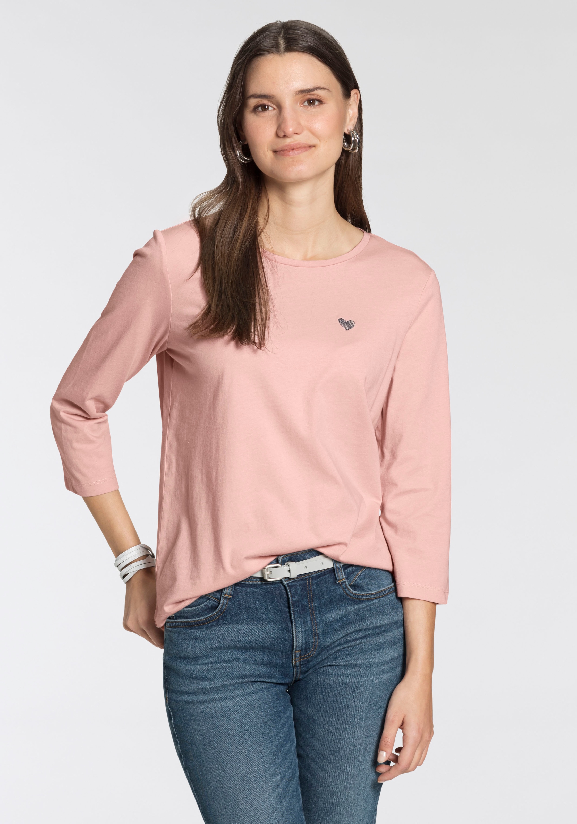 TOM TAILOR 3/4-Arm-Shirt, (Packung, 2 tlg., 2er-Pack), im Doppel - immer Ringel + uni