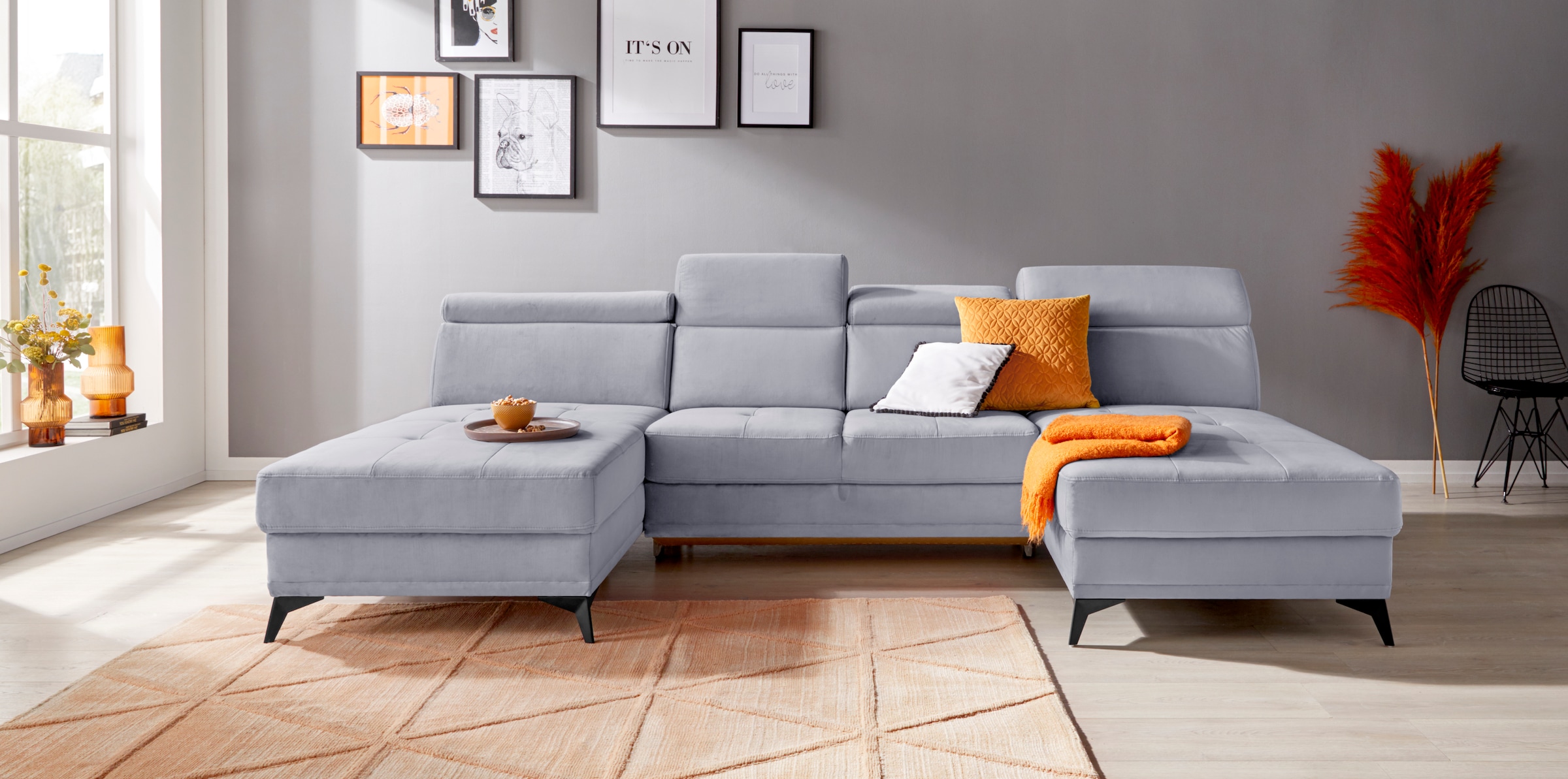 Home affaire Wohnlandschaft »Cardiz U-Form« inkl.Kopfteilverstellung und Fe günstig online kaufen