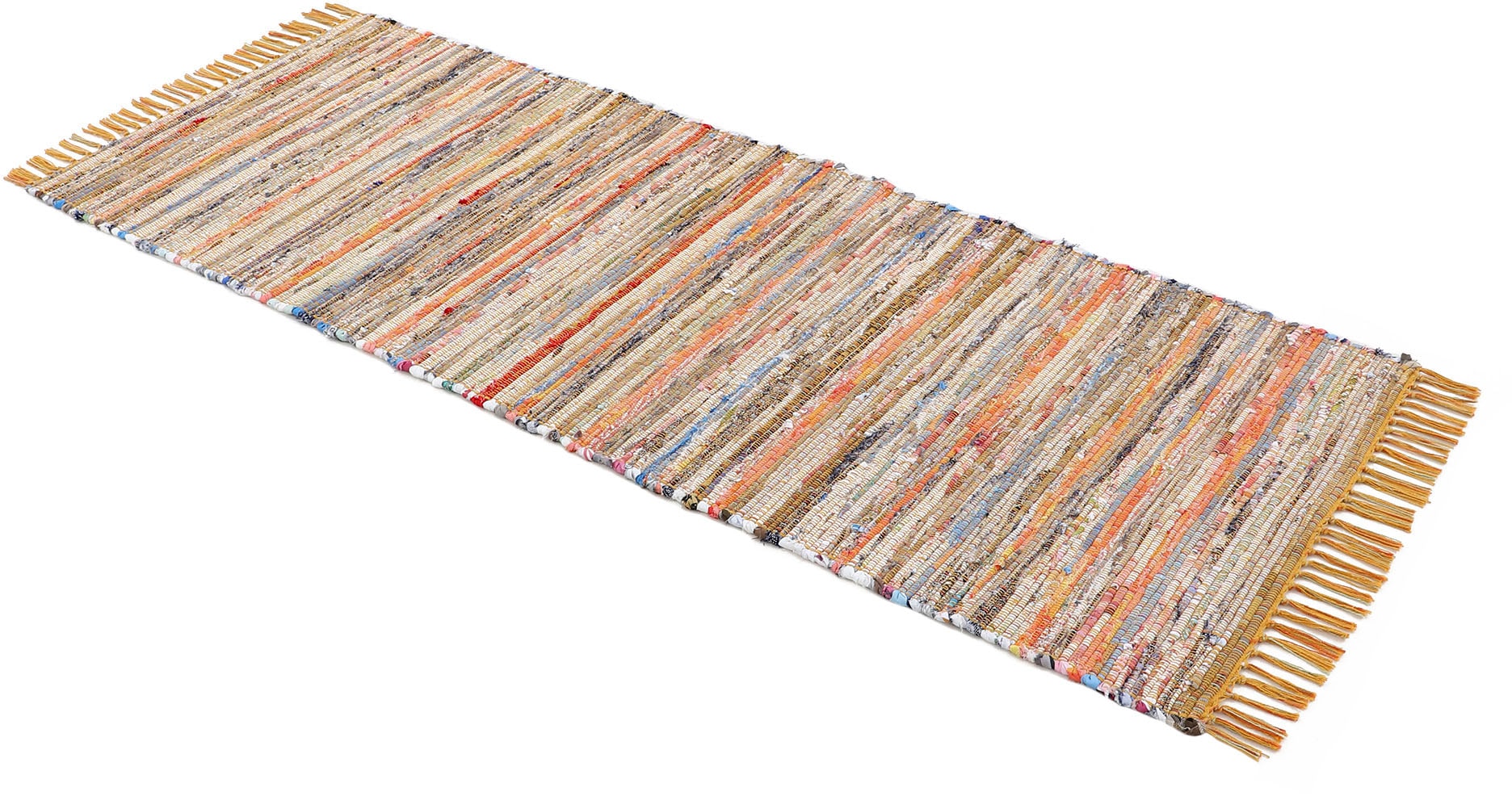 carpetfine Teppich »Kelim Chindi«, rechteckig, handgewebter Wendeteppich  mit Fransen, auch in Läufergrößen bequem und schnell bestellen