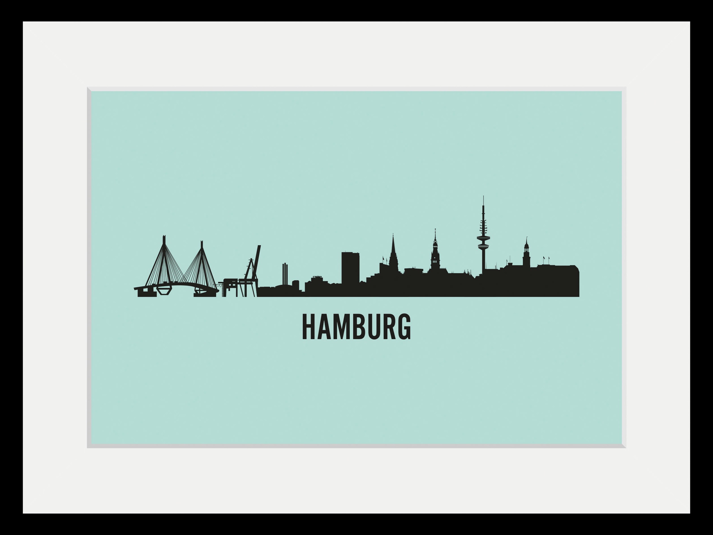 queence Bild »Hamburg Skyline« Deutschland   Gebäude   Hamburg   Schwarz-We günstig online kaufen