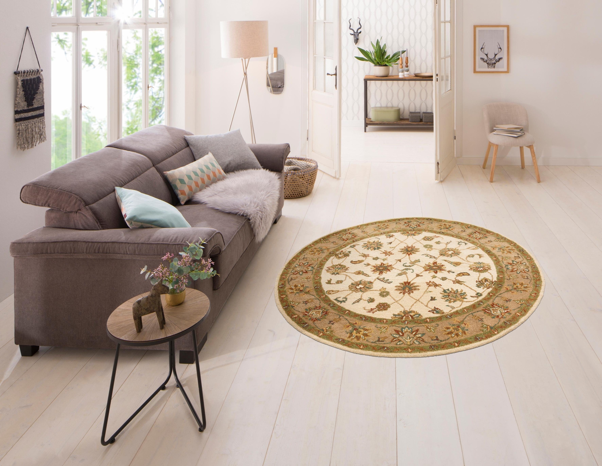 my home Wollteppich »Sahil«, rund, 14 mm Höhe, reine Wolle, Orient-Optik, i günstig online kaufen