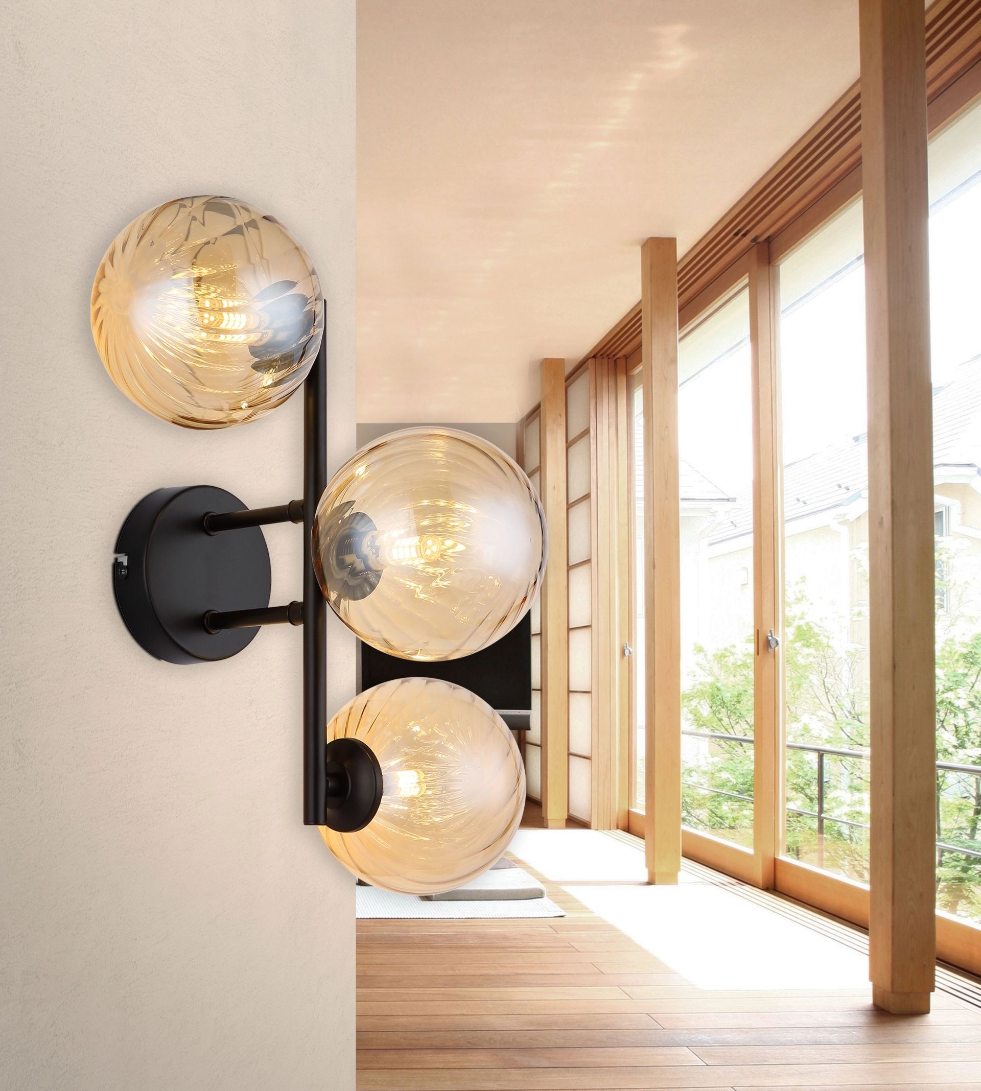 GLOBO LIGHTING LED Wandleuchte »CONOR«, 3 flammig, Leuchtmittel G9 | ohne Leuchtmittel, Glaskugeln