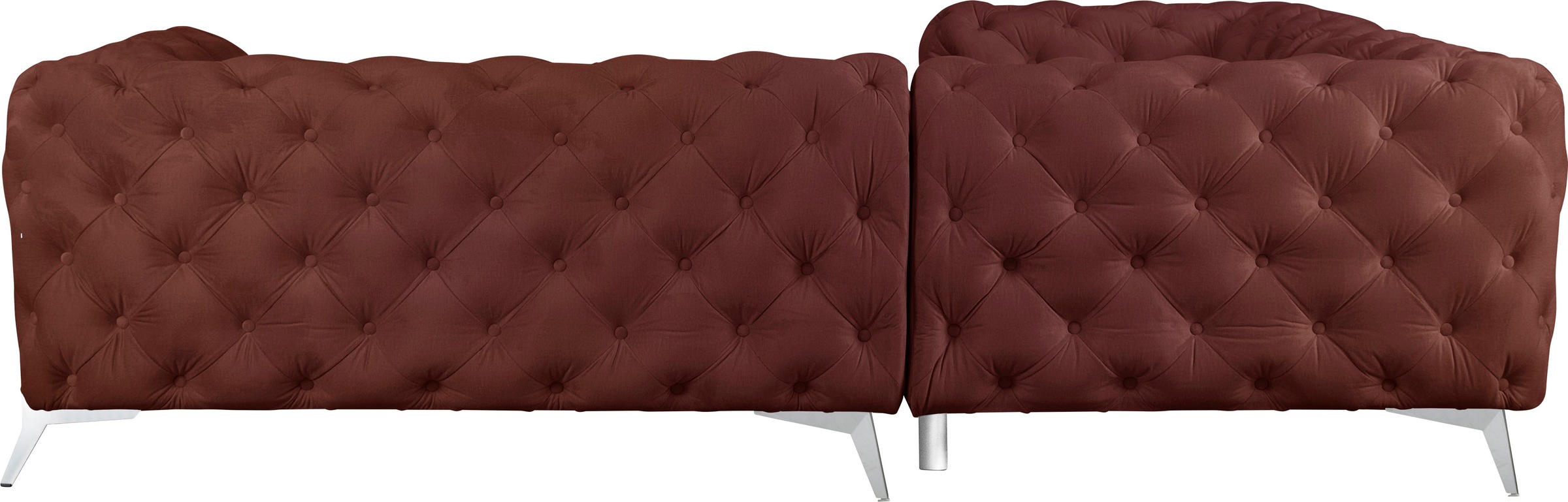 Leonique Chesterfield-Sofa »Amaury L-Form«, moderne Chersterfield-Optik, Breite 262 cm, Fußfarbe wählbar