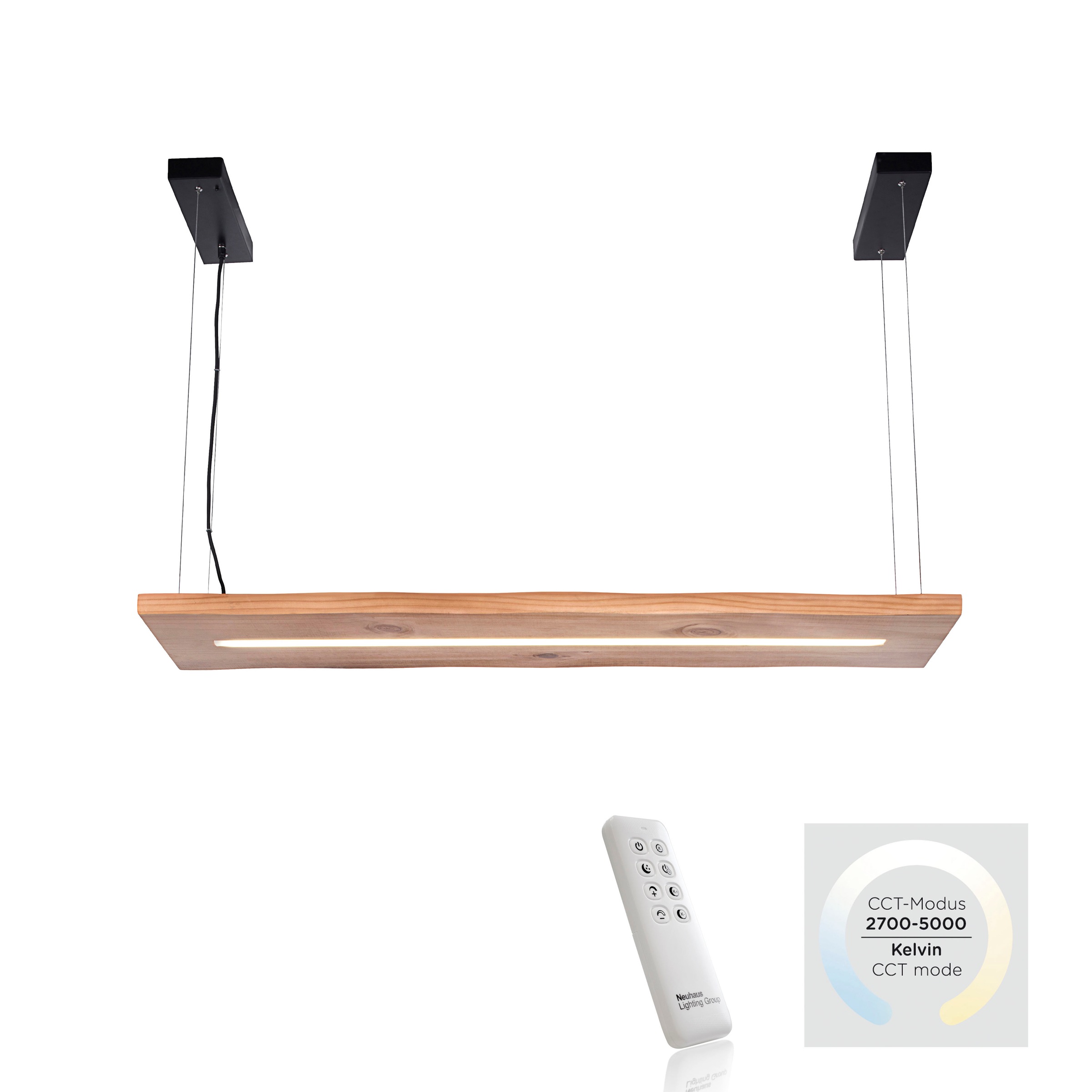Paul Neuhaus Pendelleuchte »PALMA«, 1 flammig, Leuchtmittel LED-Board | LED fest integriert, CCT - über Fernbedienung, dimmbar über Fernbedienung, Infrarot inkl.