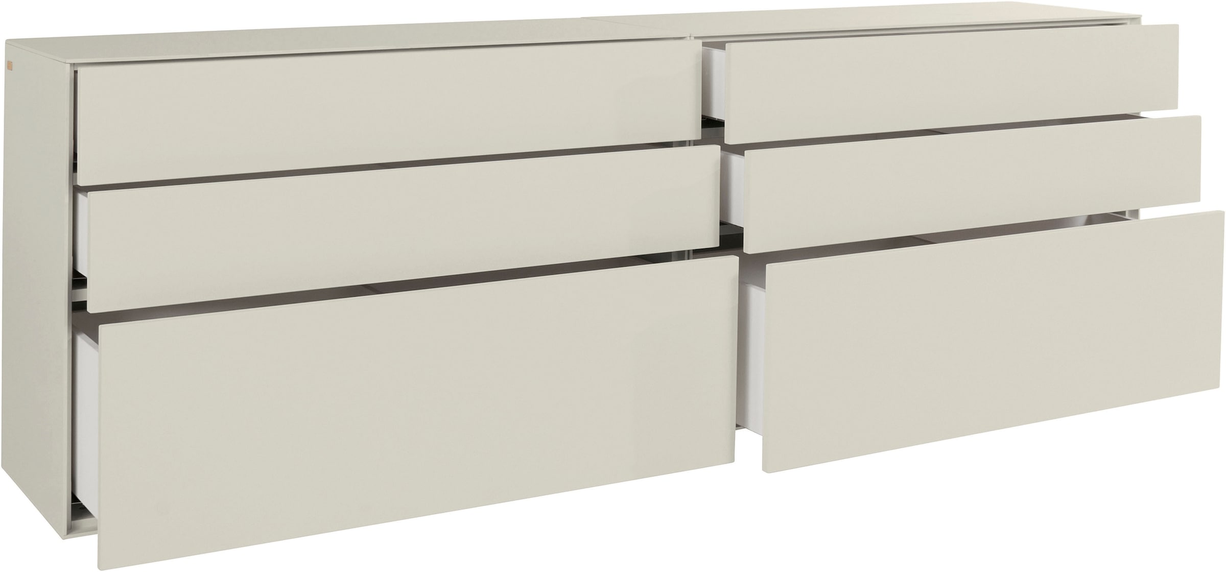 LeGer Home by Lena Gercke Sideboard »Essentials«, (2 St.), Breite: 224cm, MDF lackiert, Push-to-open-Funktion