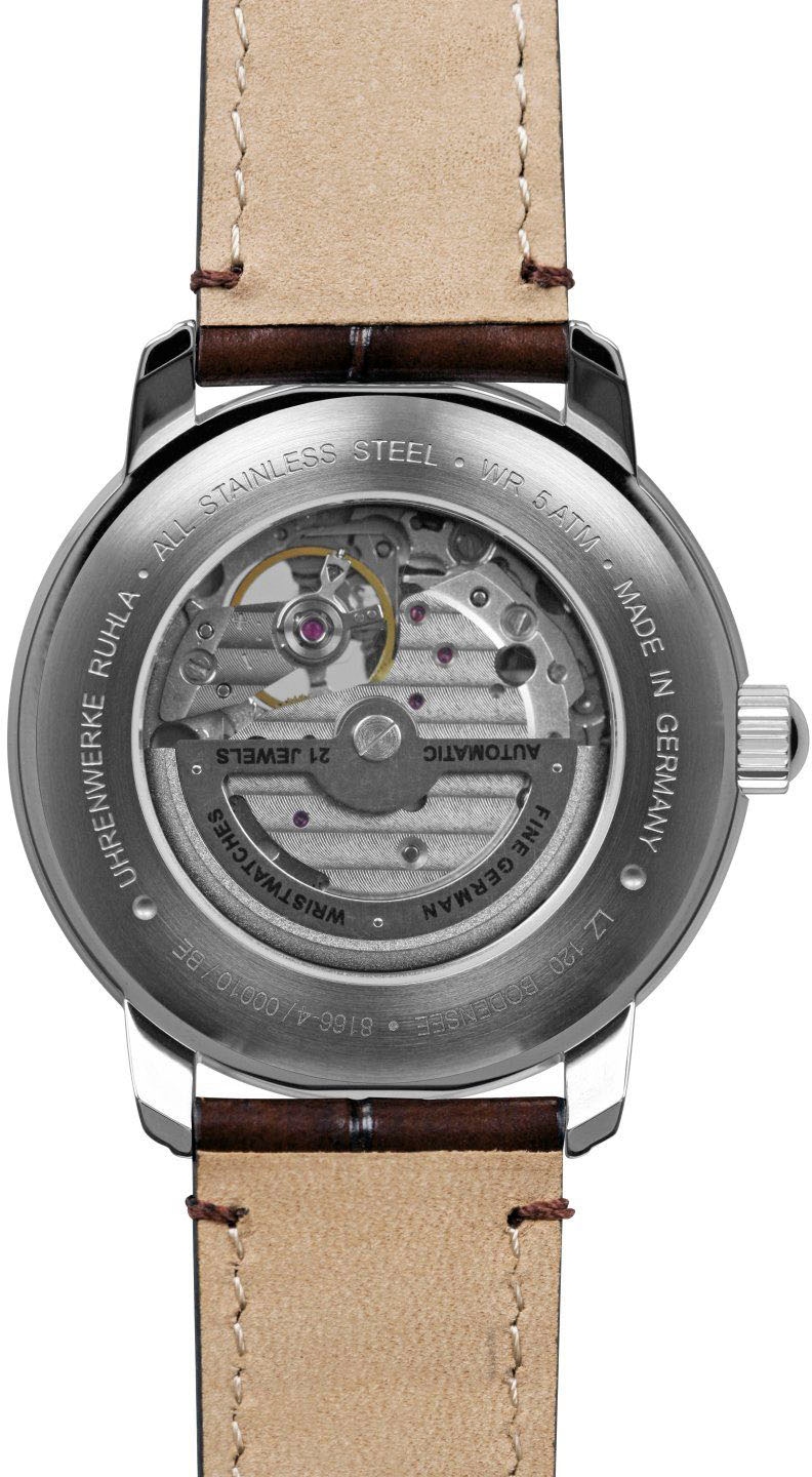 ZEPPELIN Automatikuhr »LZ 120 Bodensee«, Armbanduhr, Herrenuhr, offene Unruh, Lederarmband, Made in Germany