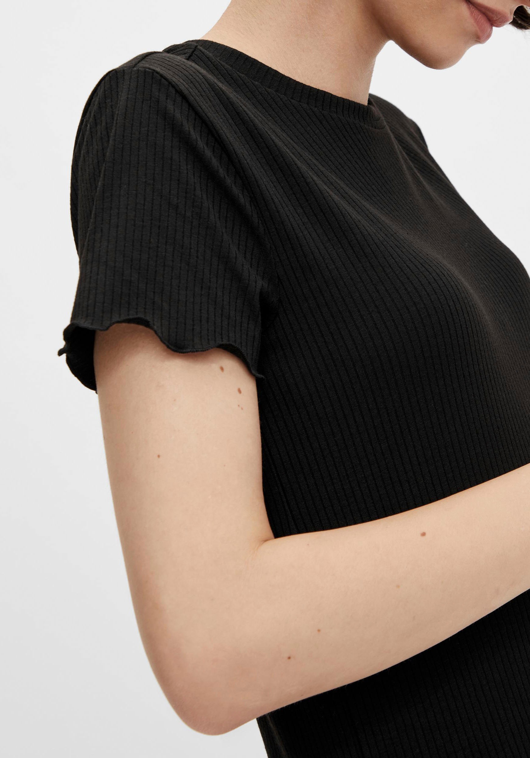 pieces Kurzarmshirt »PCNICCA SS O-NECK  TOP KAC BFD« Viskosemischung, slim fit