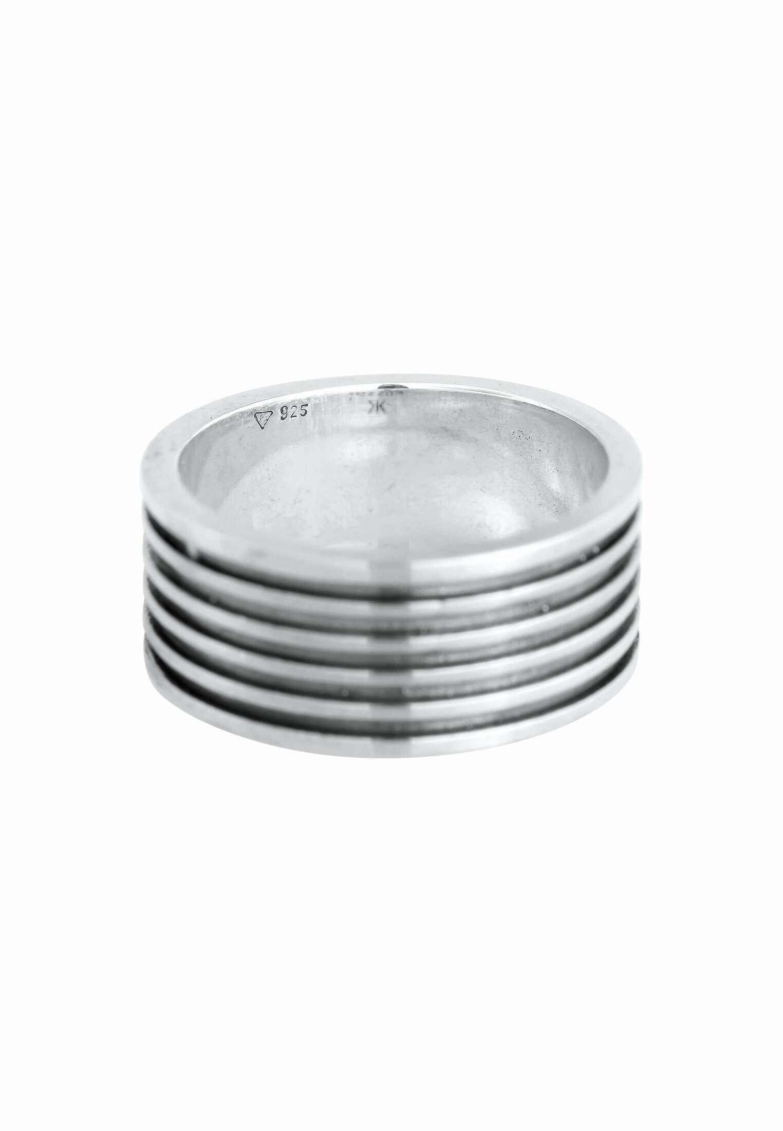 Kuzzoi Silberring »Herren Bandring Massiv Rillen 925 Silber«